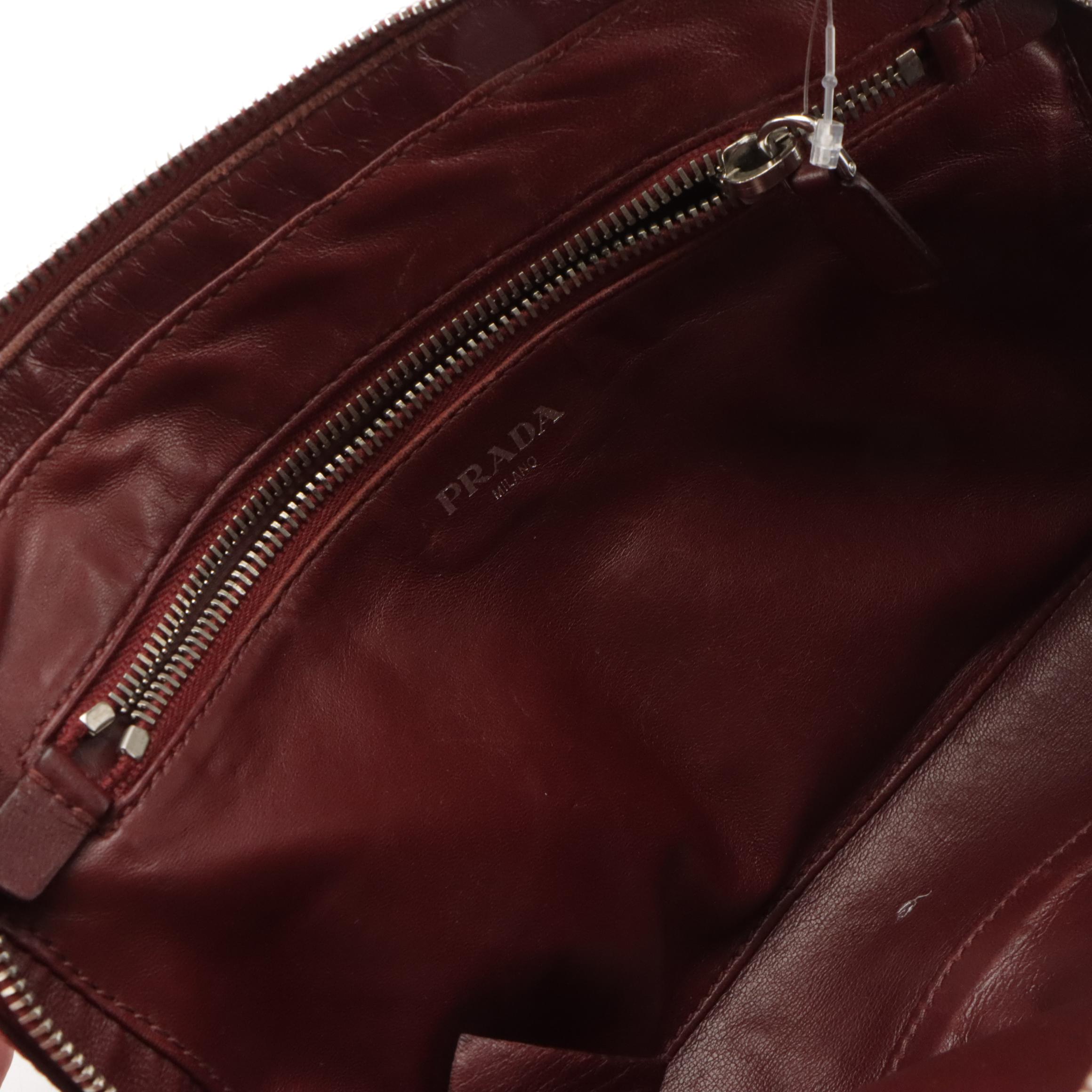 Prada Saffiano Leather Wristlet Clutch