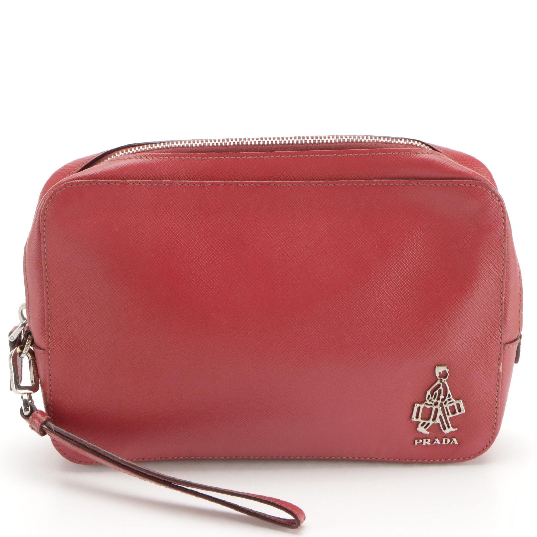 Prada Saffiano Leather Wristlet Clutch