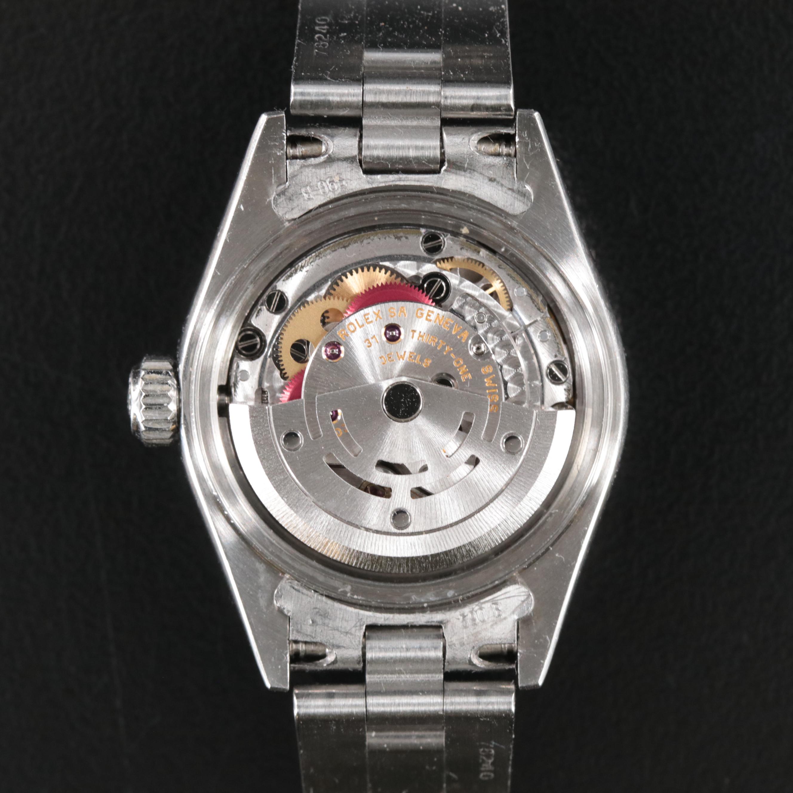 2002 Rolex Oyster Perpetual White Roman Dial Date Watch