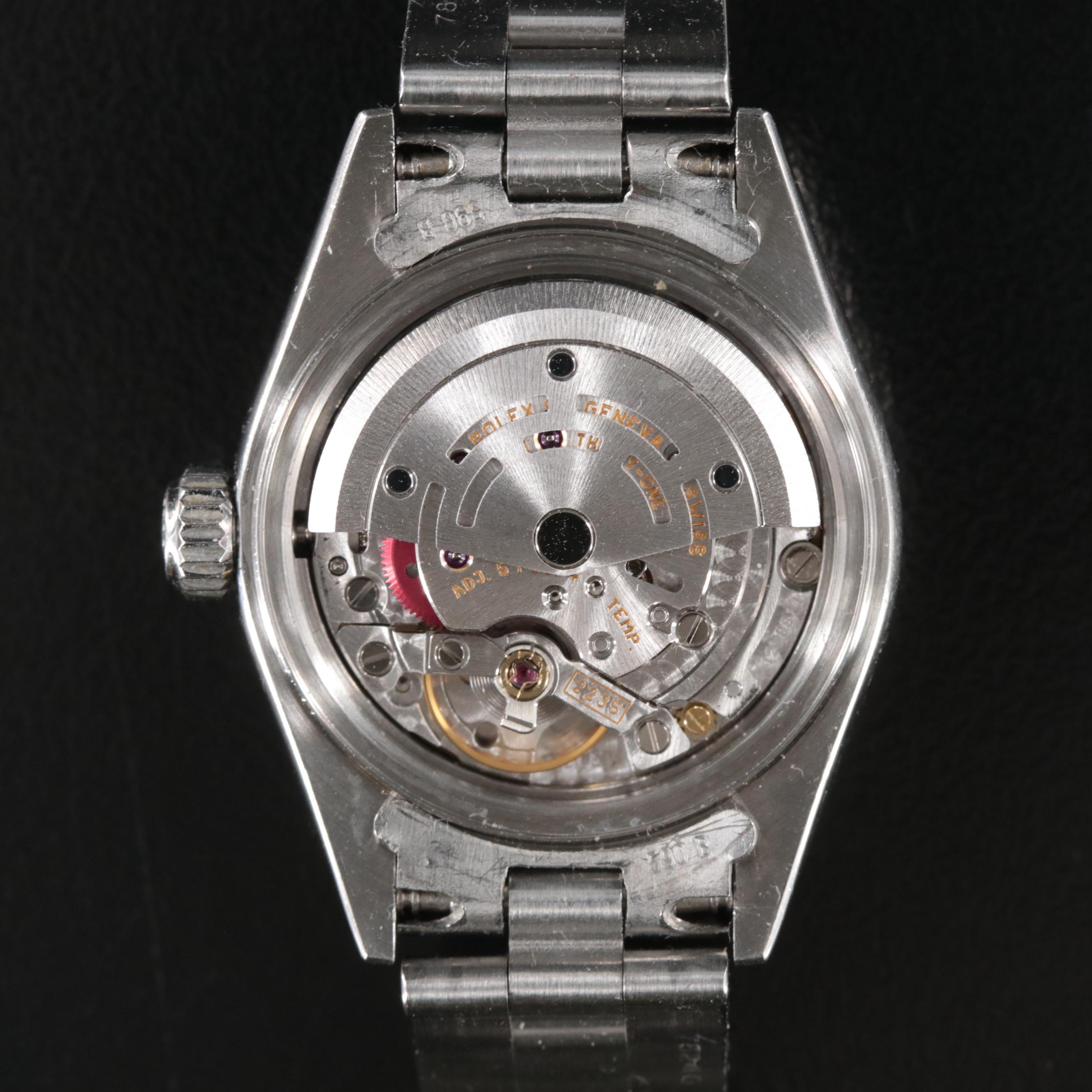 2002 Rolex Oyster Perpetual White Roman Dial Date Watch