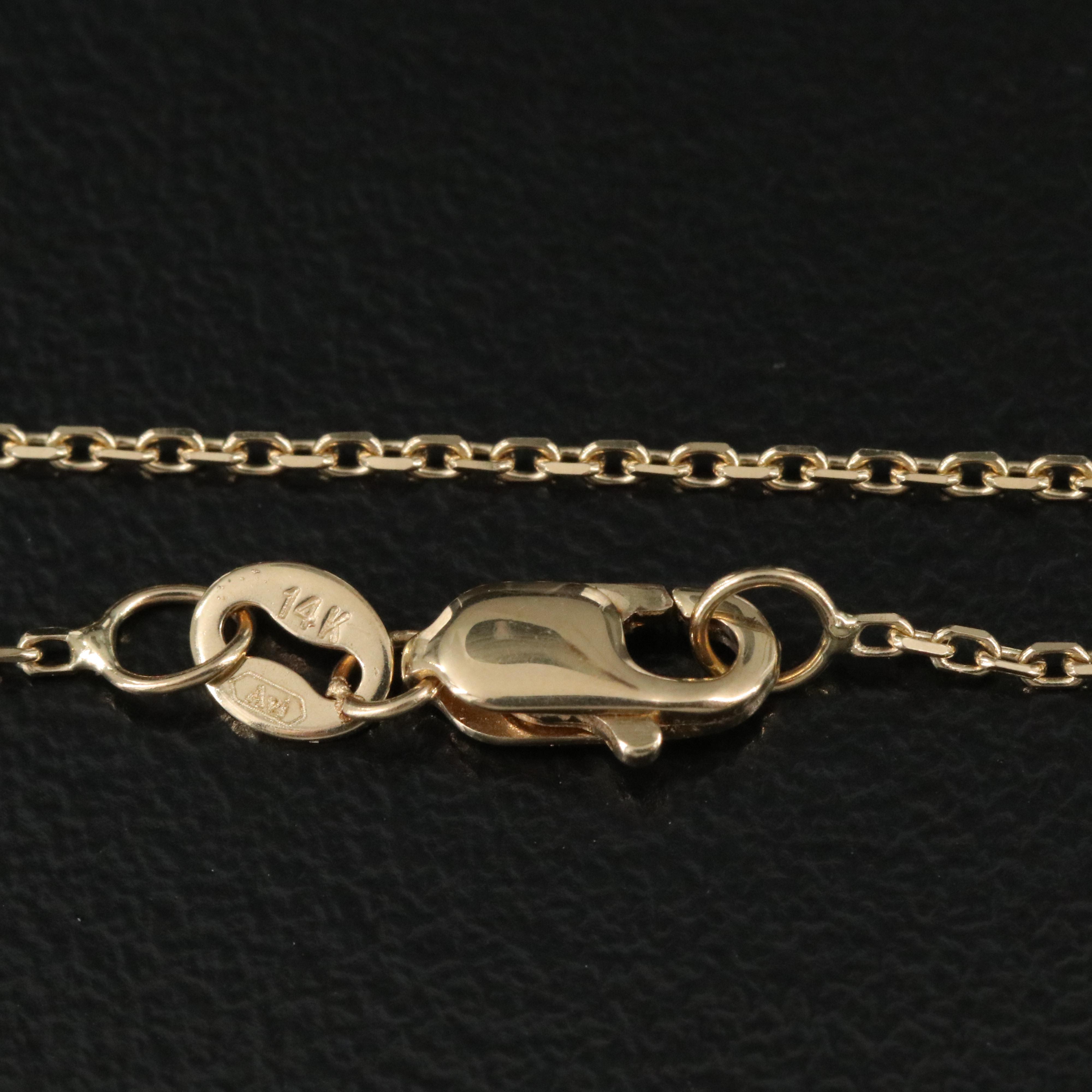 14K Beveled Edge Cable Chain Necklace Everything But The House