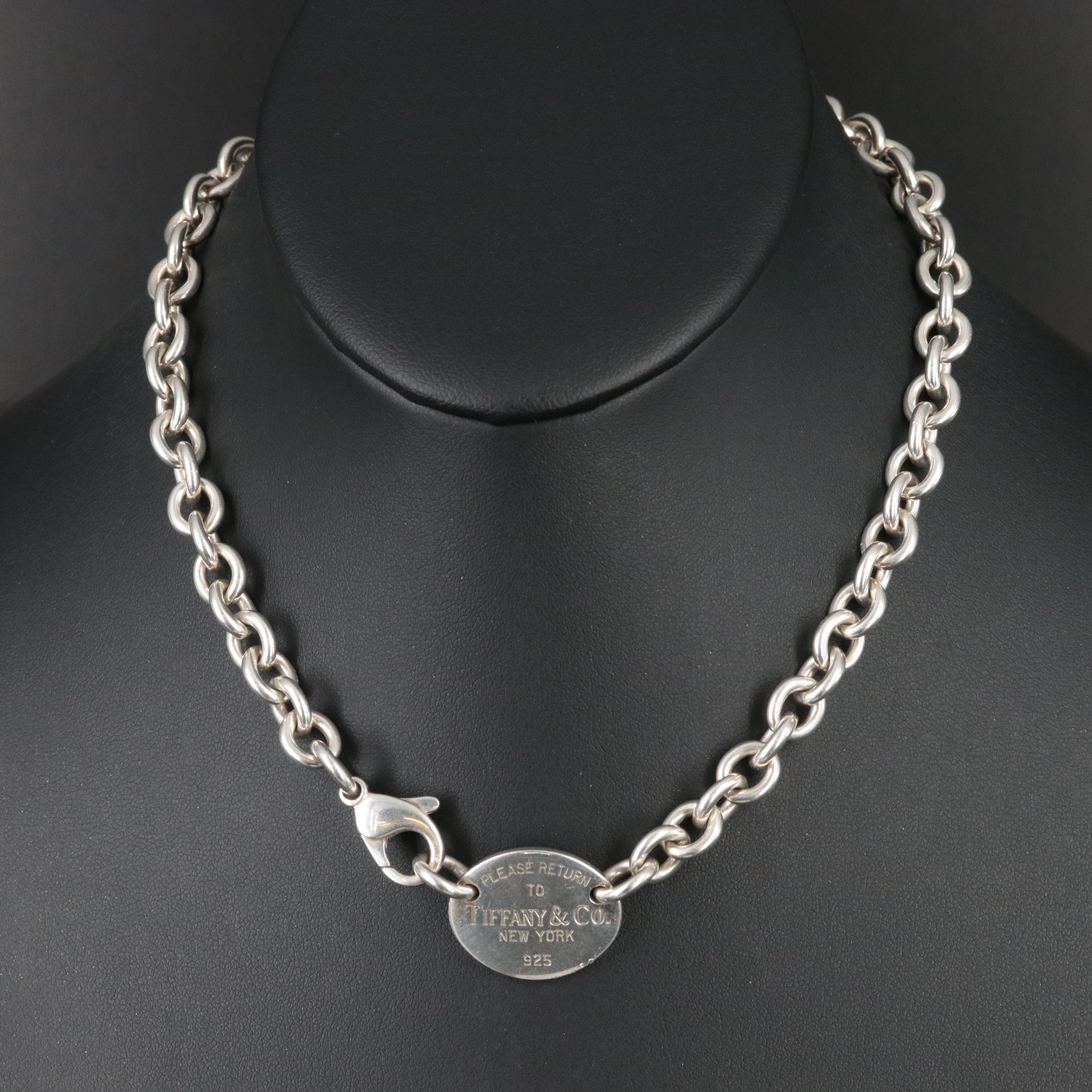 Tiffany & Co. Return to Tiffany Sterling Oval Tag Necklace