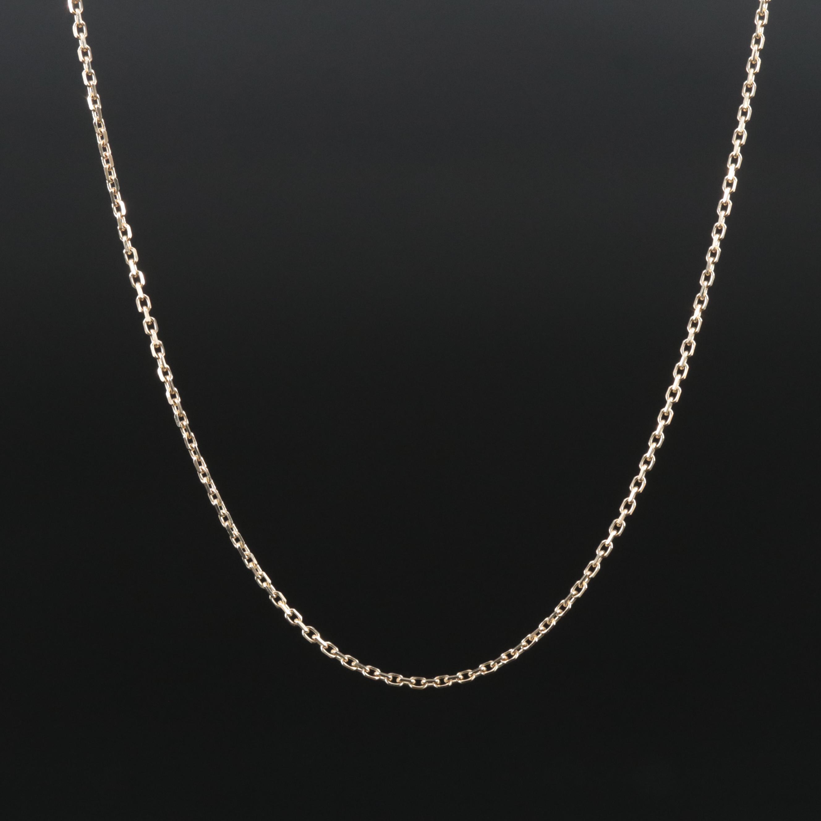 14K Beveled Edge Cable Chain Necklace Everything But The House