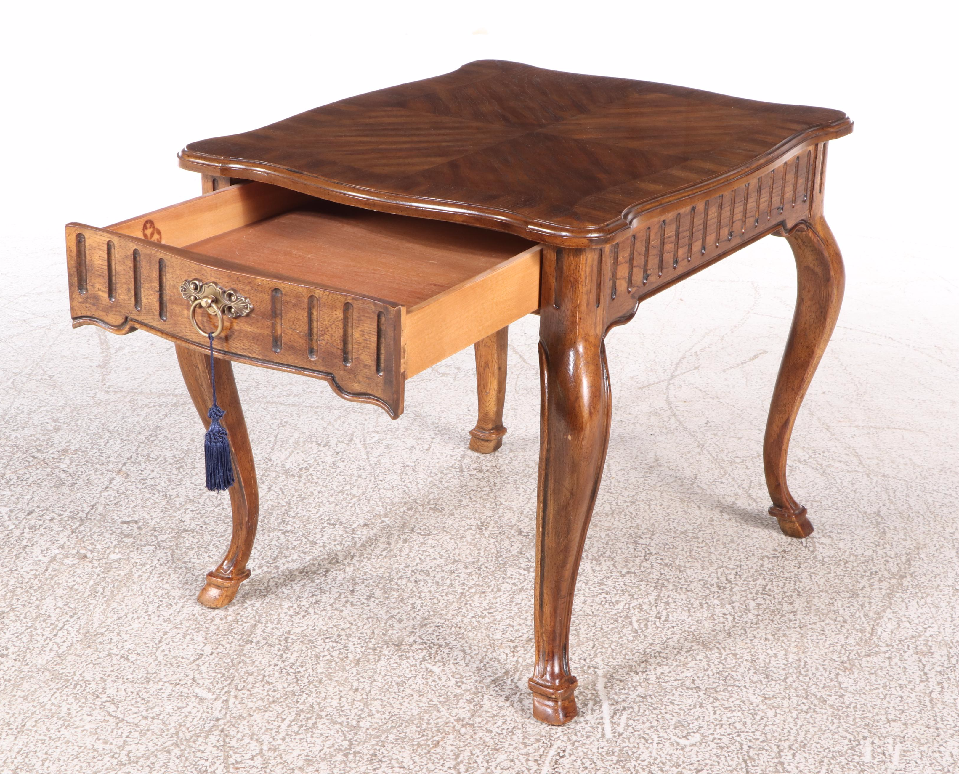 Drexel French Provincial Style Oak Side Table, Late 20th Century