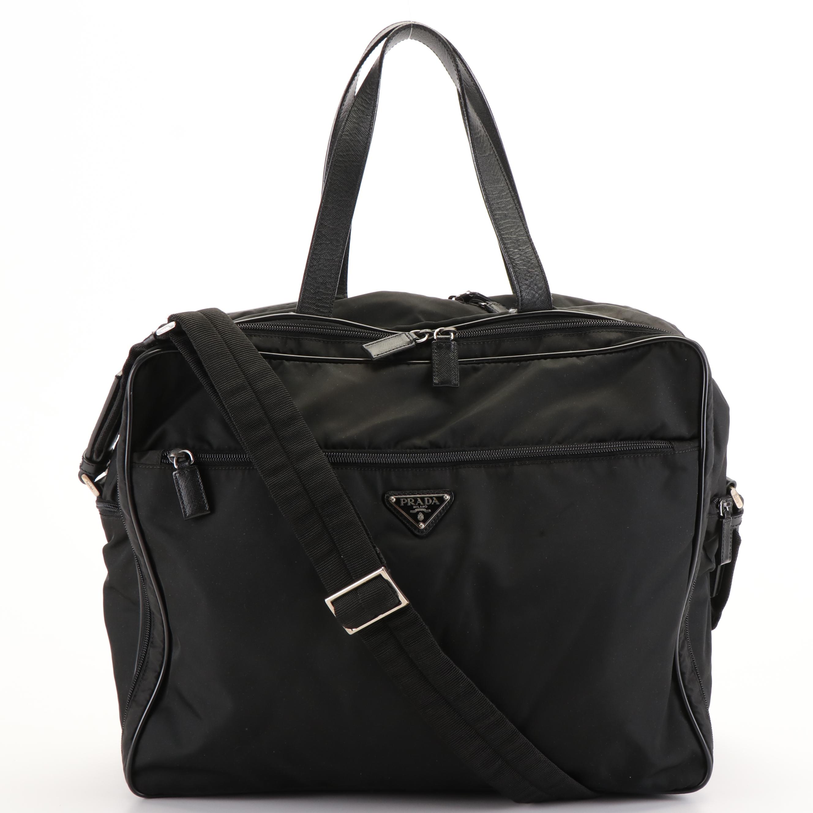 Prada Black Tessuto Nylon Business Bag