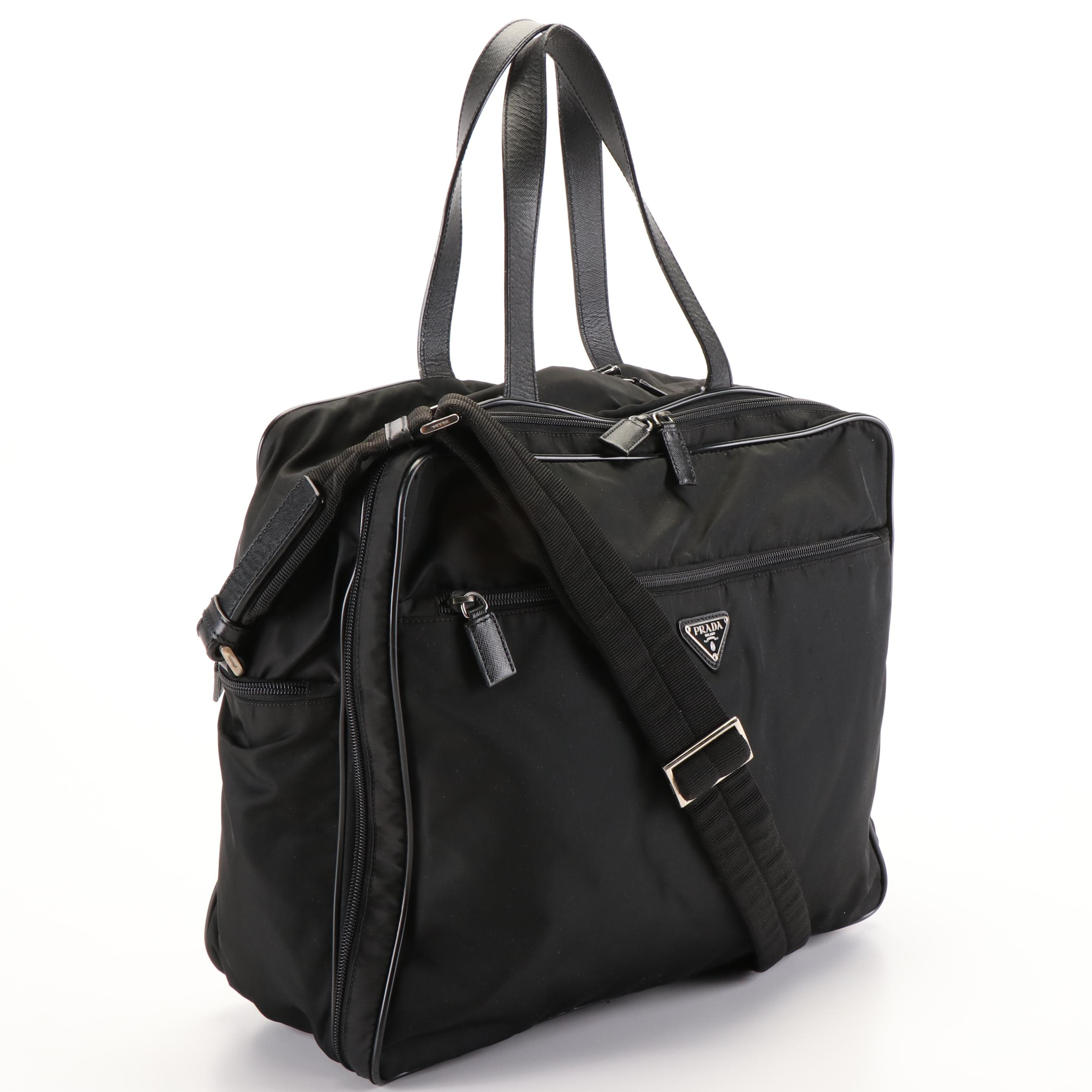 Prada Black Tessuto Nylon Business Bag