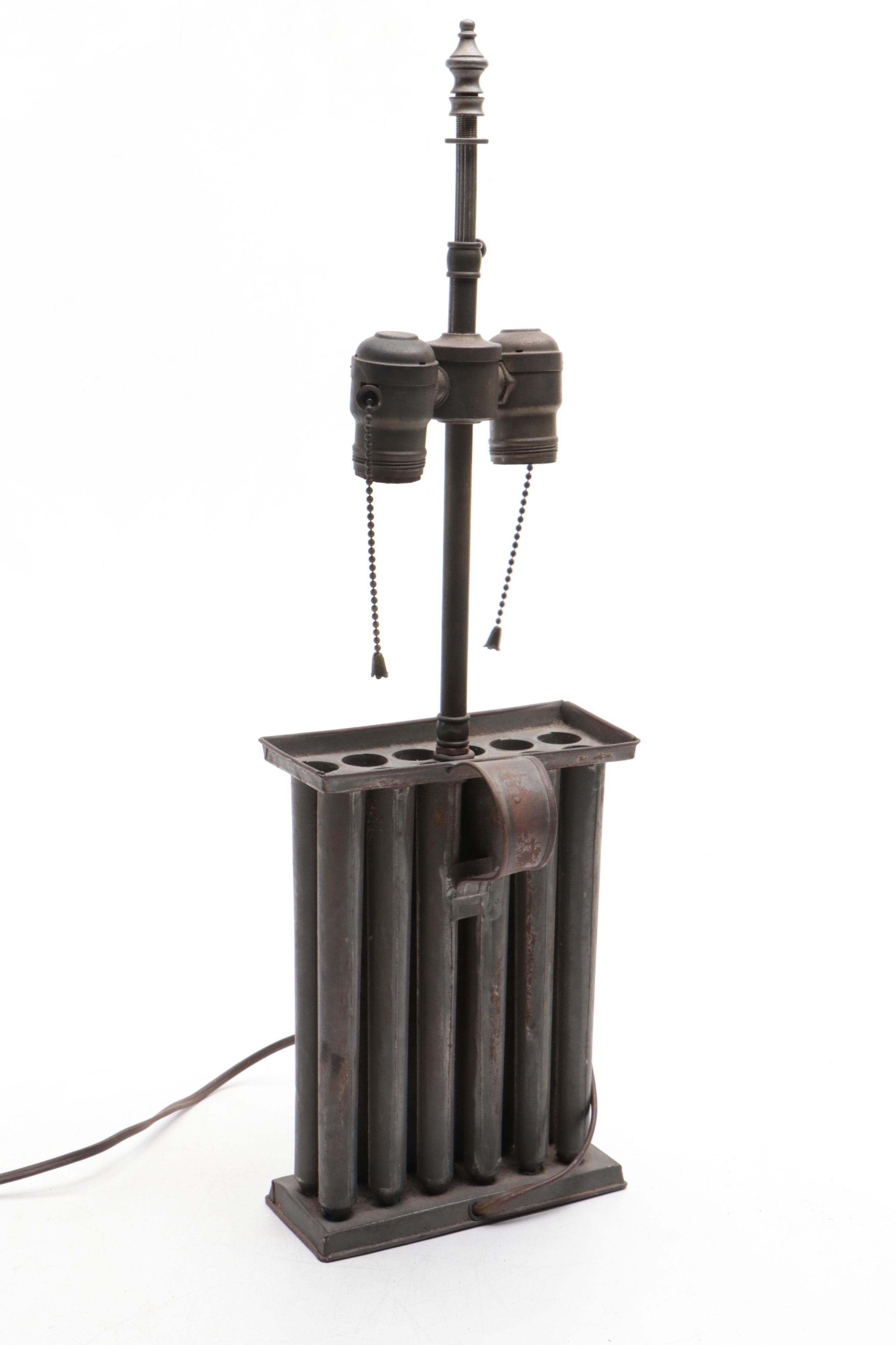Colonial Tin Candle Mold Converted Table Lamp