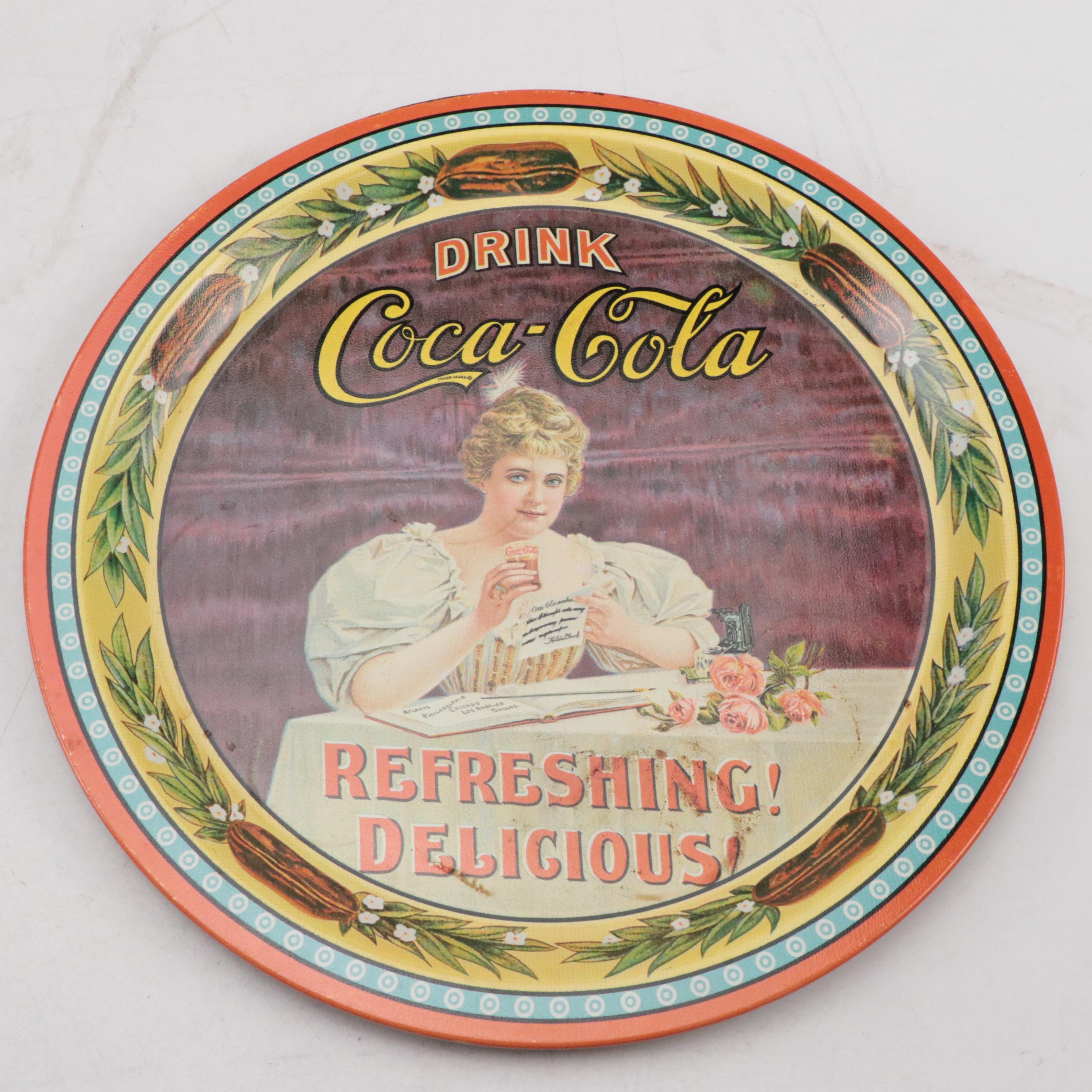Replica Coca Cola Tip Trays and Reprinted Marilyn Monroe 1957 Calendar