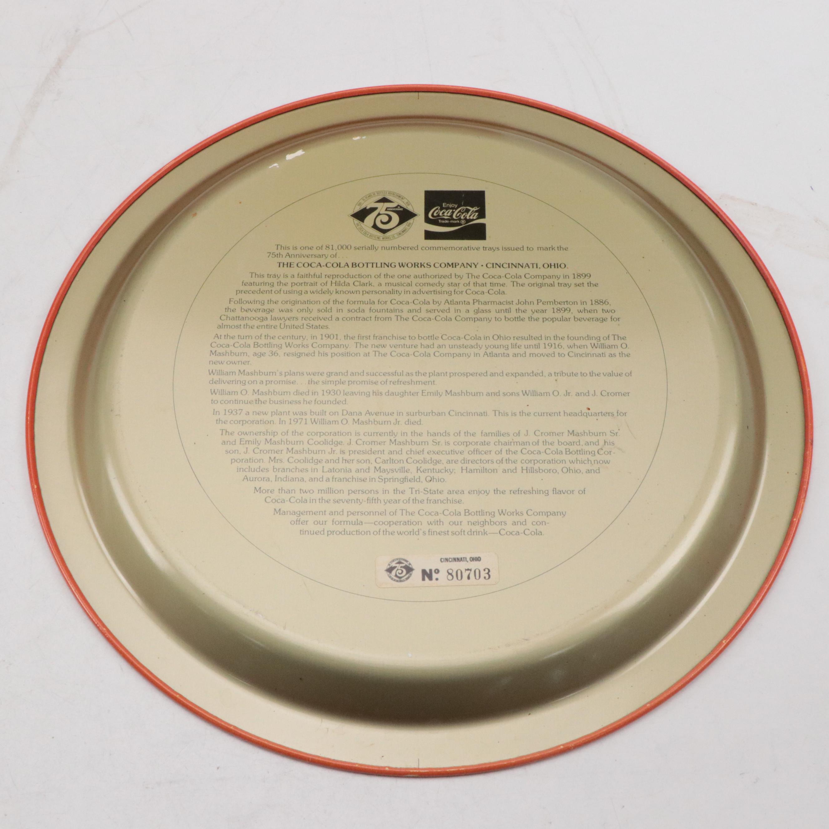 Replica Coca Cola Tip Trays and Reprinted Marilyn Monroe 1957 Calendar