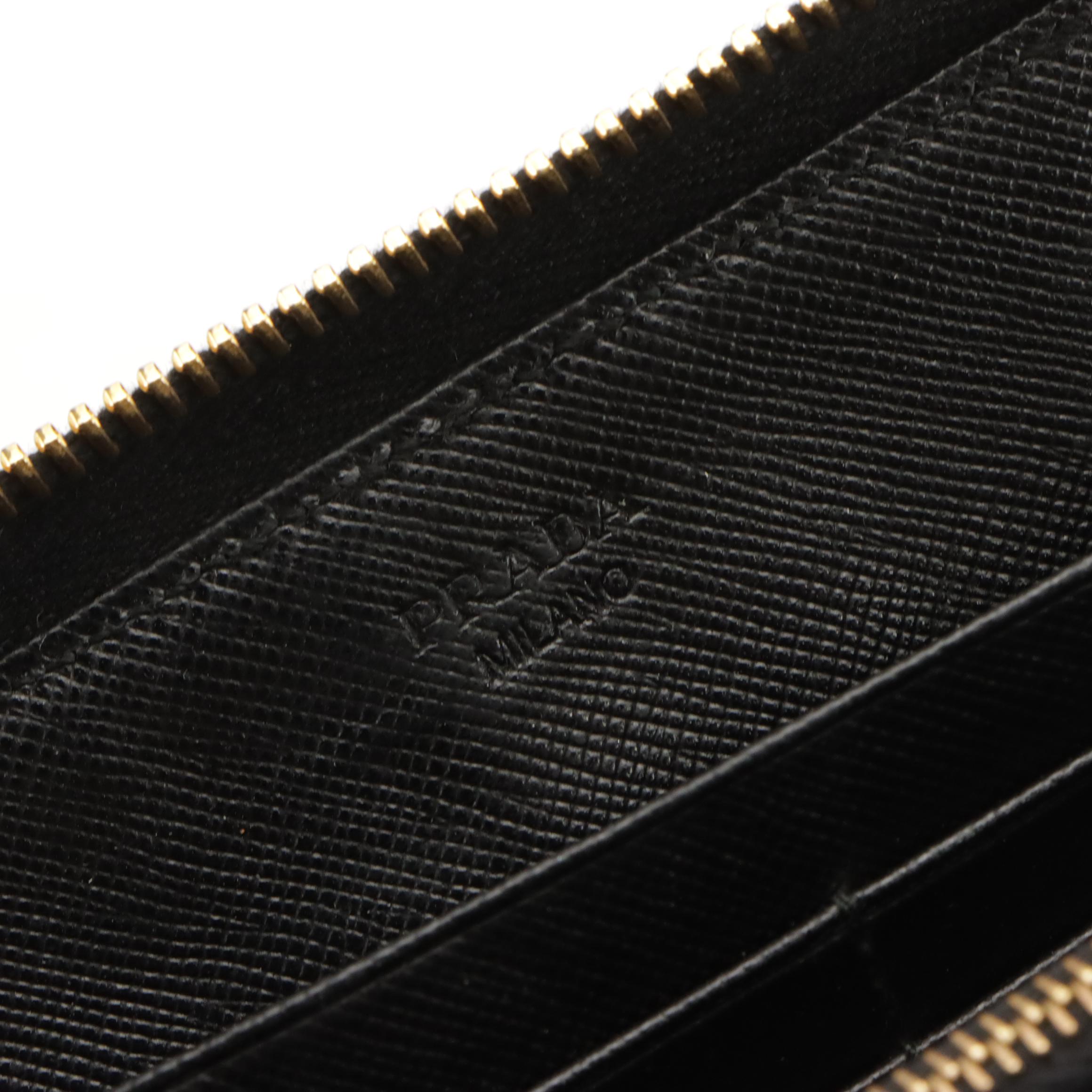 Prada Zip-Around Wallet 1M0506 in Nero Saffiano Leather