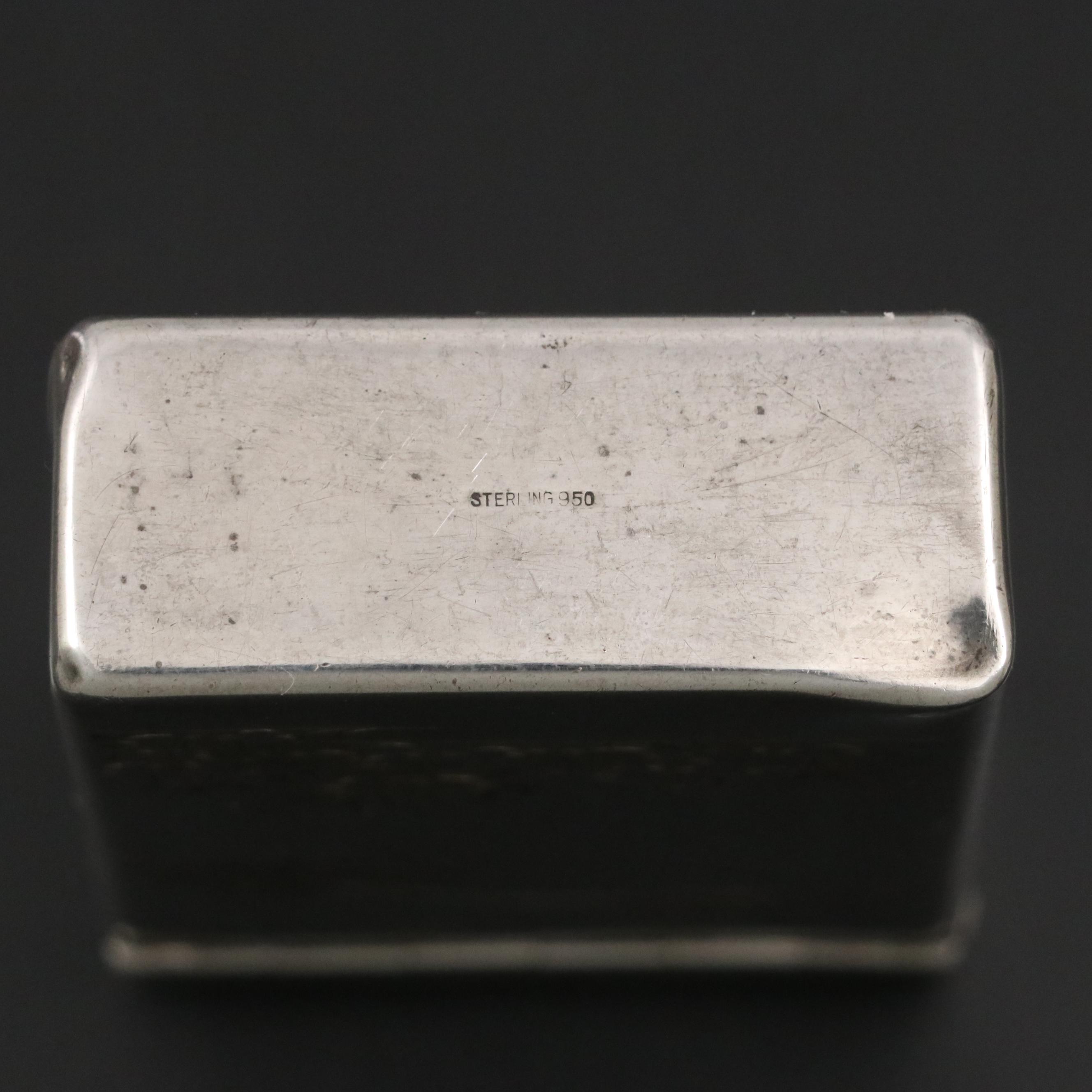 Gilt Sterling Silver Cigarette Case with Engraved Pagoda Scene