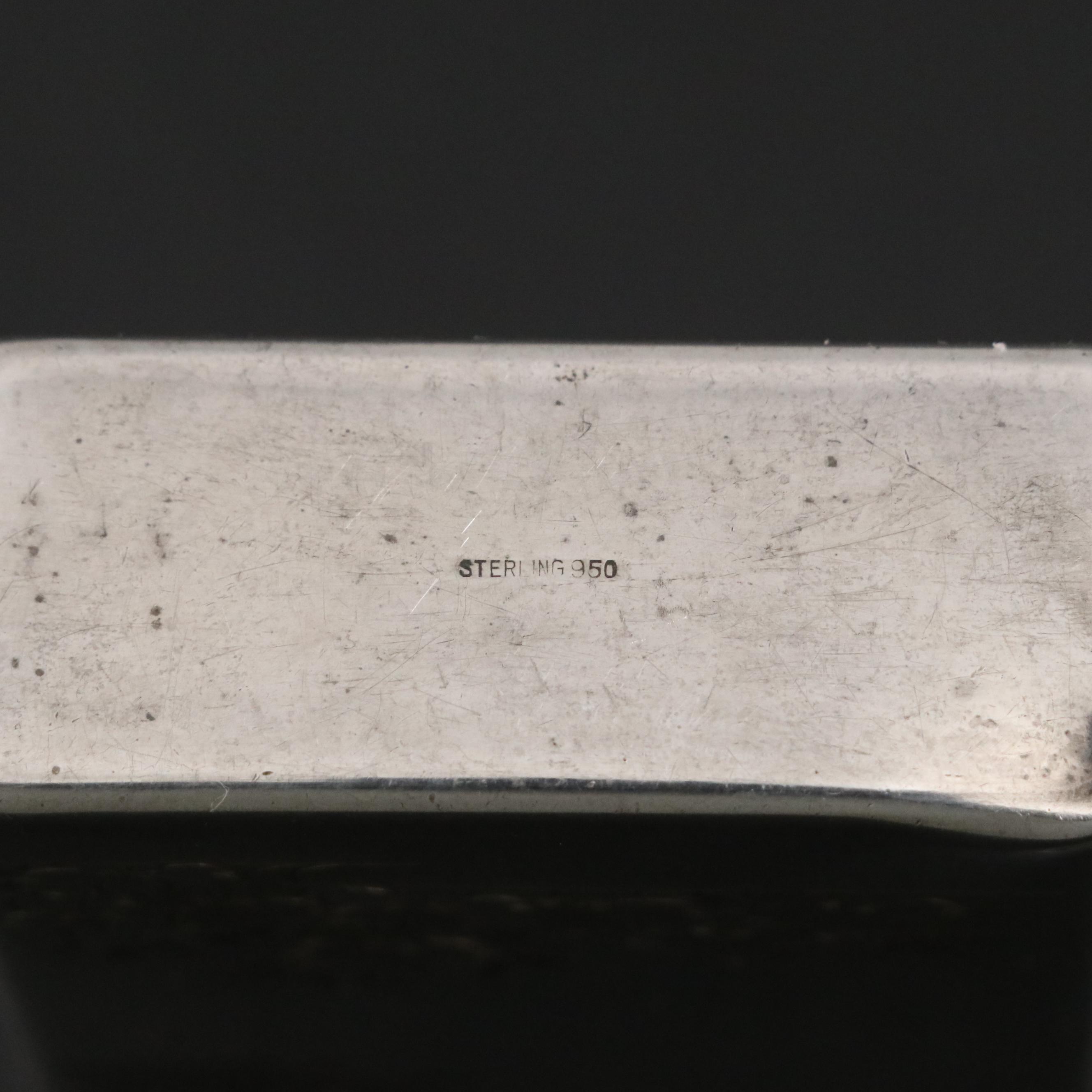 Gilt Sterling Silver Cigarette Case with Engraved Pagoda Scene