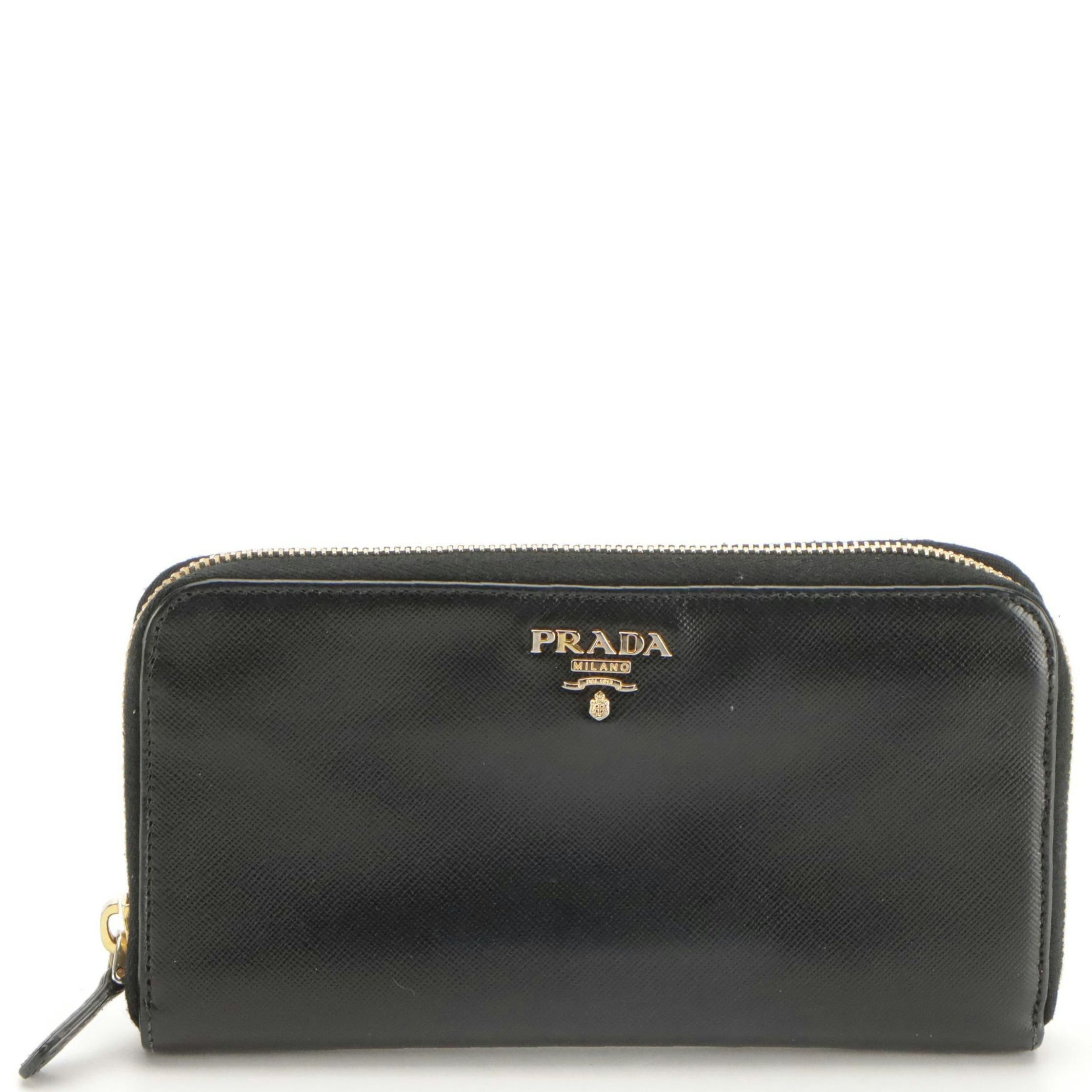 Prada Zip-Around Wallet 1M0506 in Nero Saffiano Leather