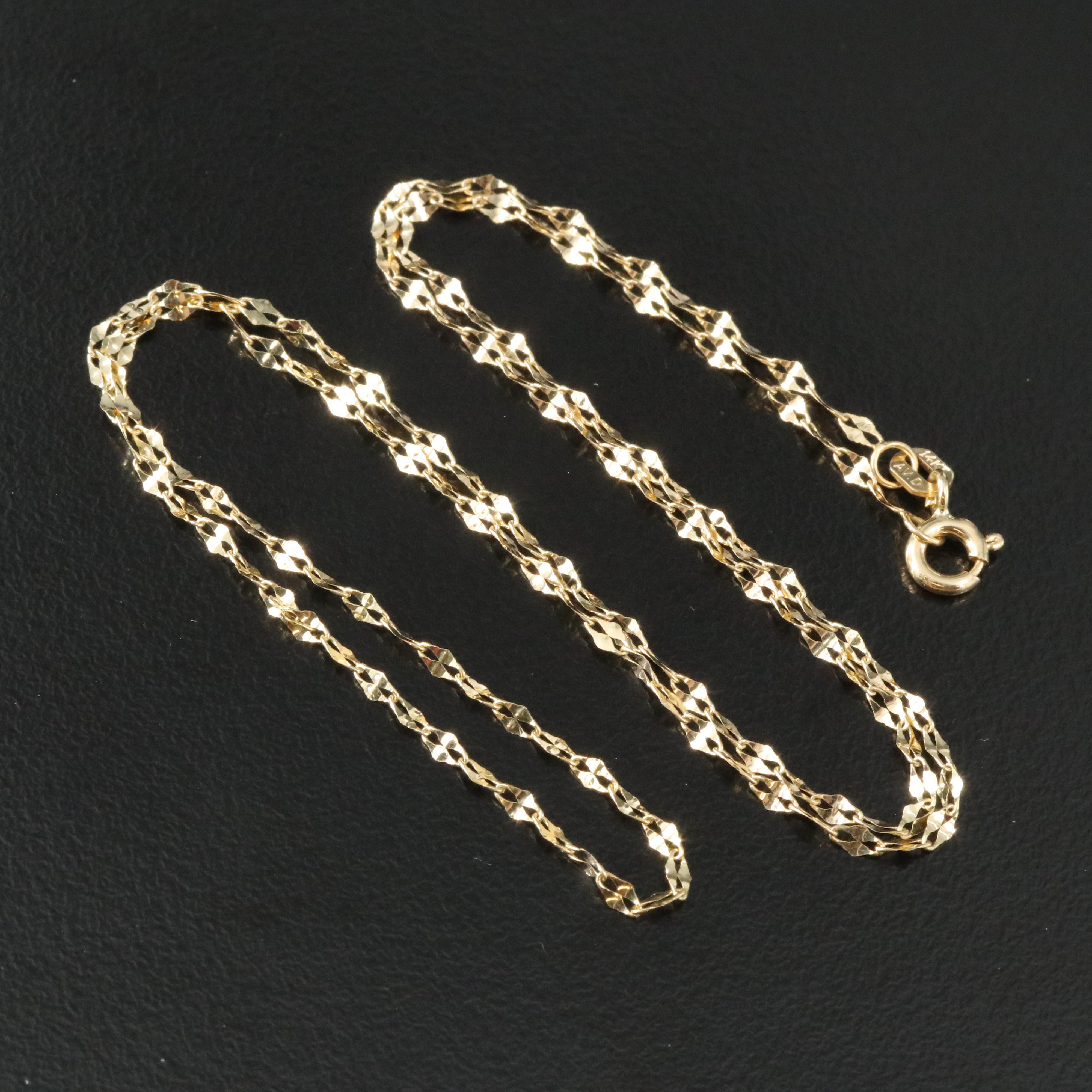 14K Mirror Link Necklace