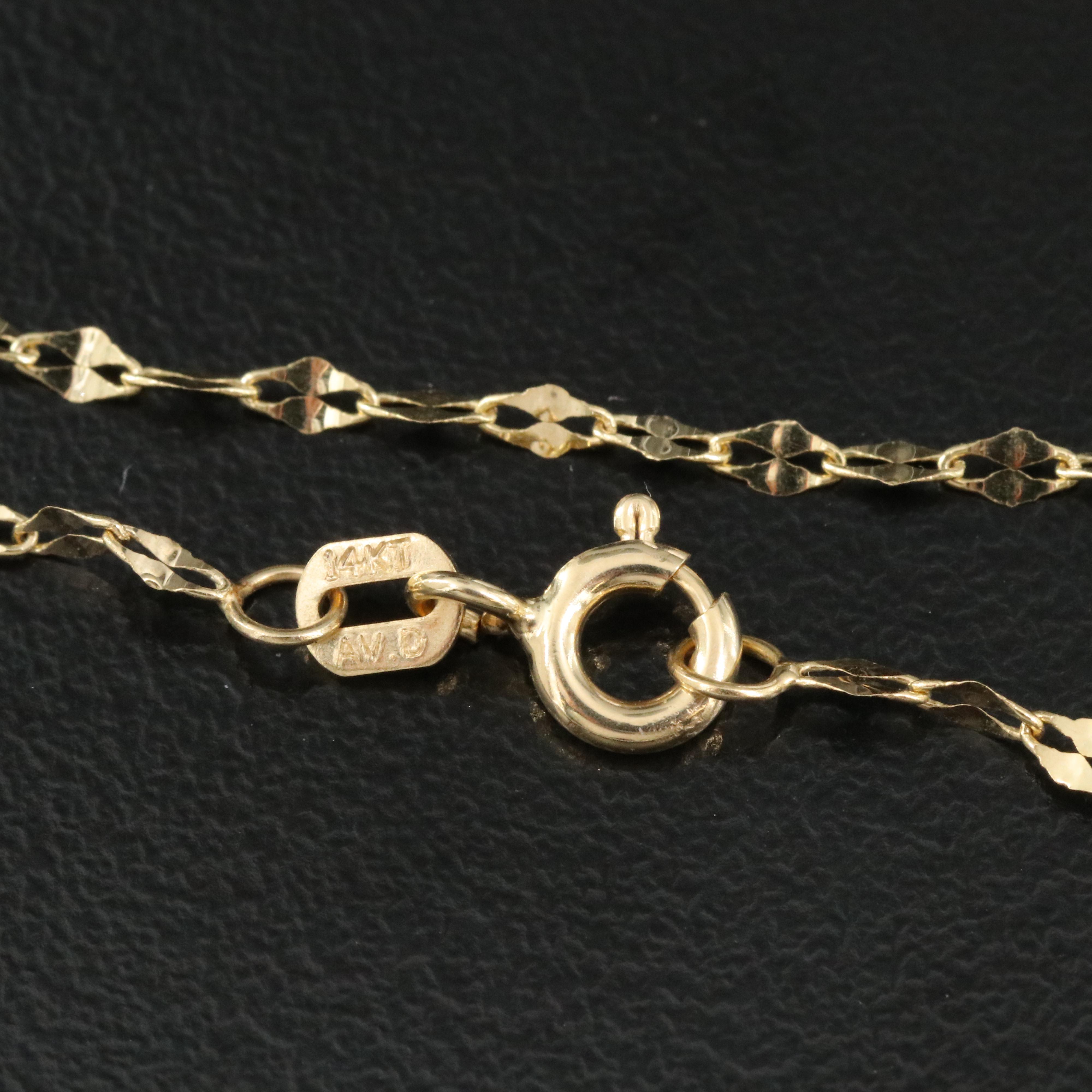 14K Mirror Link Necklace