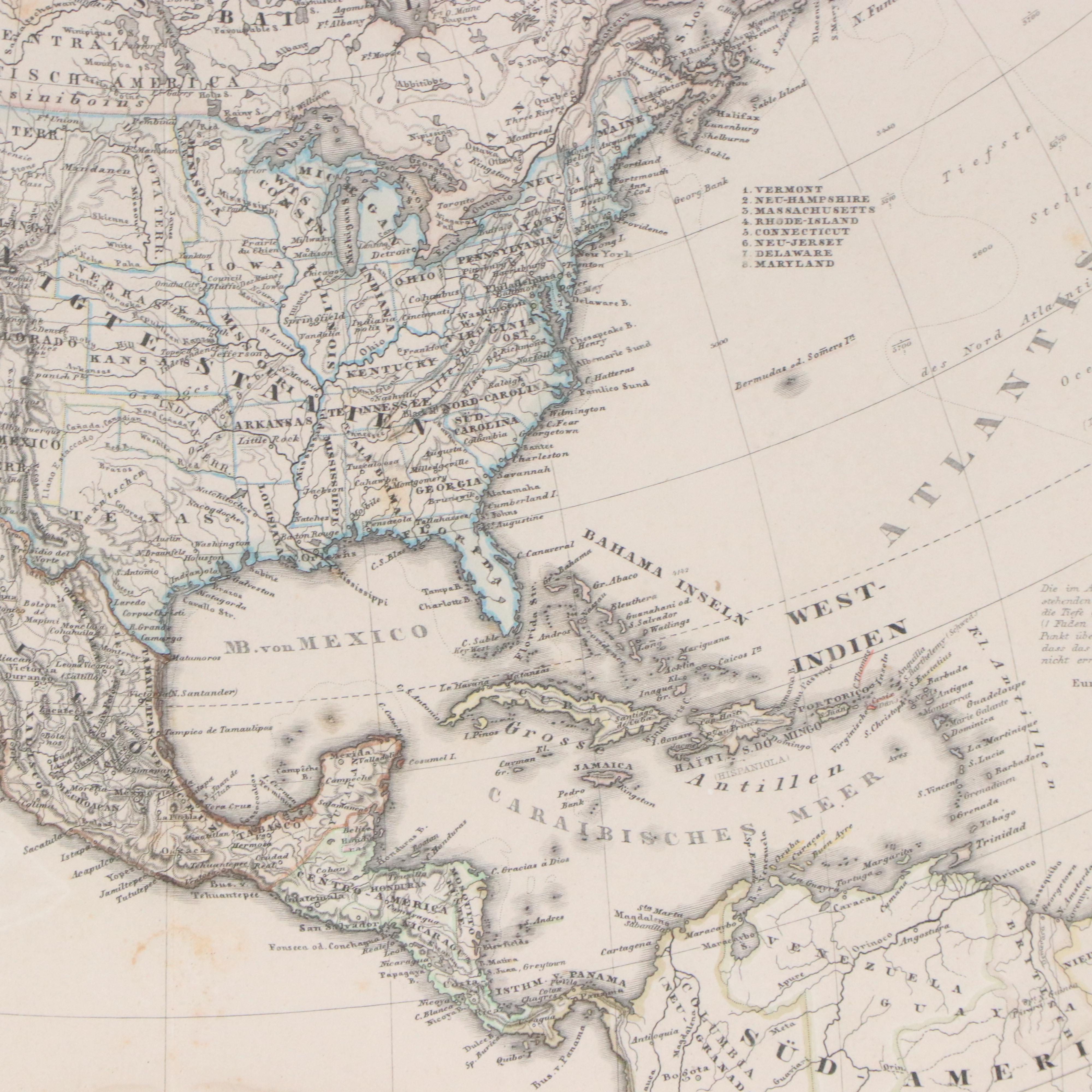 Friedrich Von Stülpnagel German Map "Nord-America"