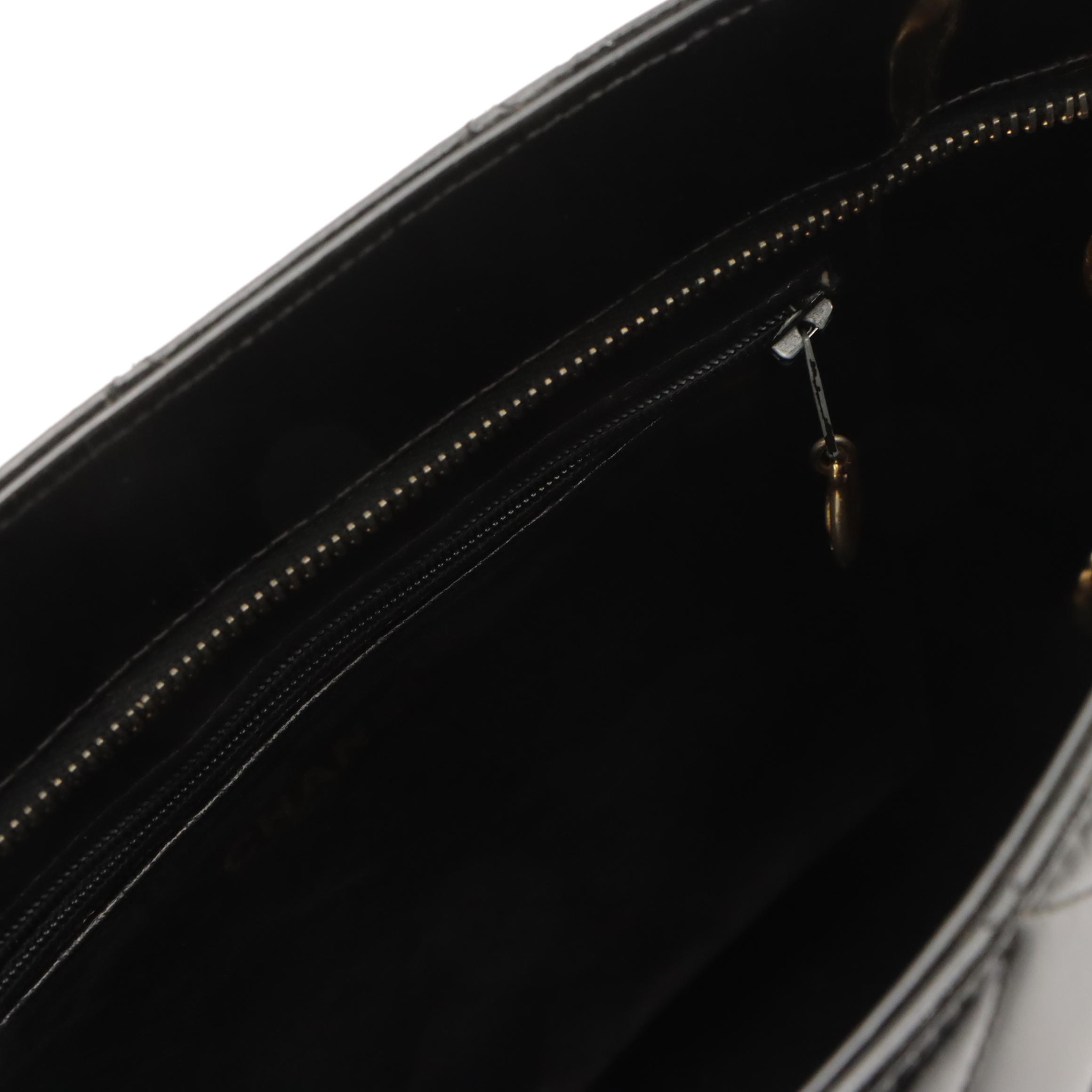 Chanel Medallion Tote Bag in CC Black Quilted Patent Leather