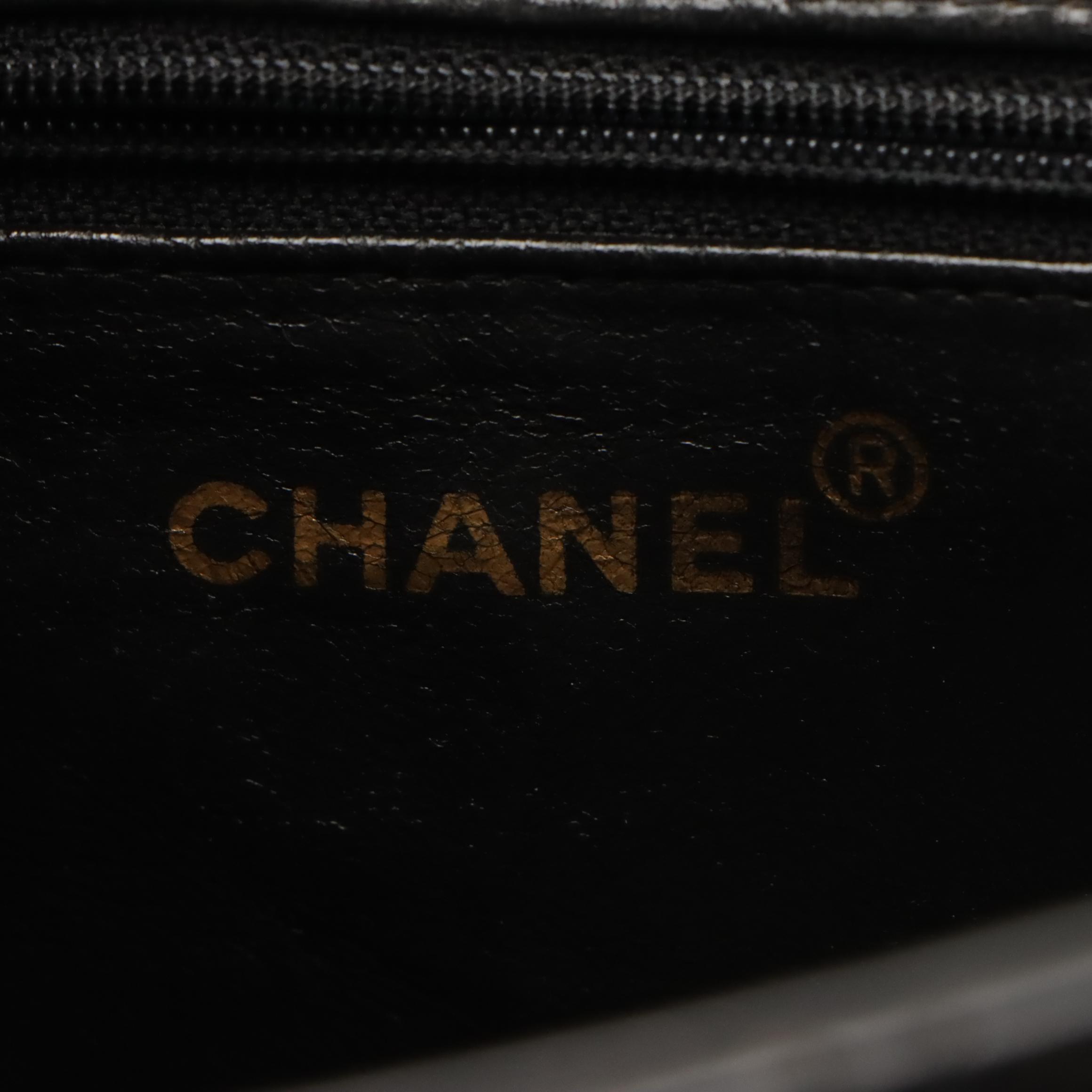 Chanel Medallion Tote Bag in CC Black Quilted Patent Leather