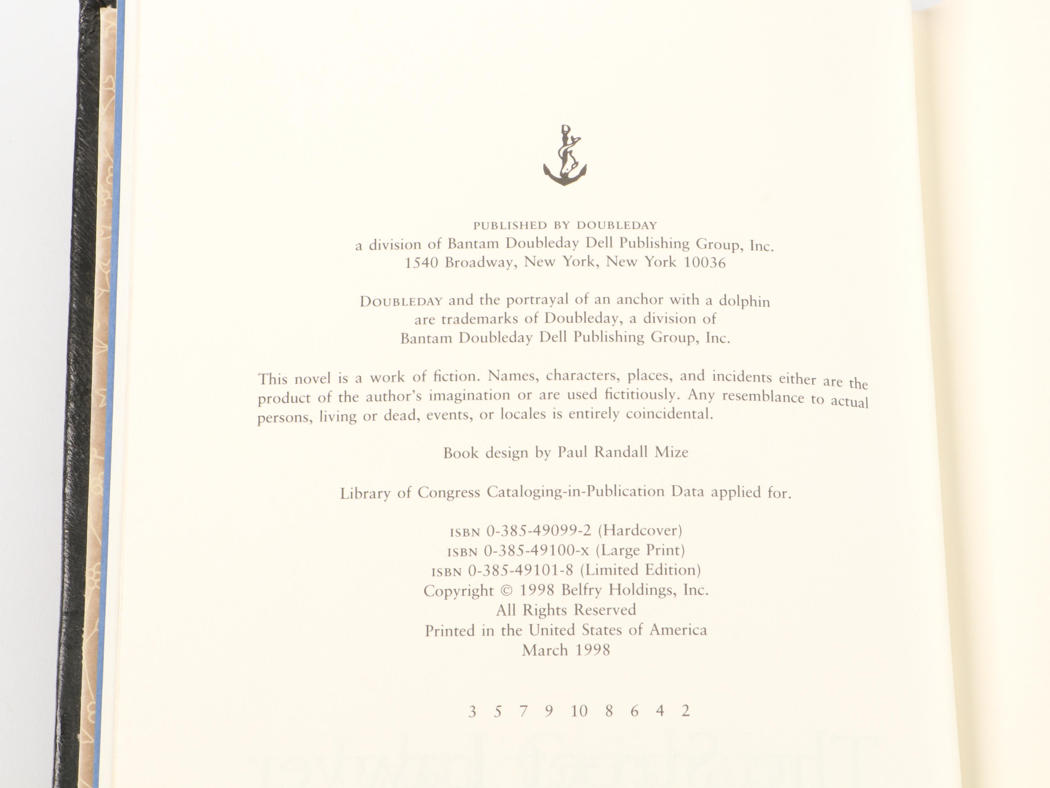 Rebound Fiction Books Including First Edition "Scarpetta" by Patricia Cornwell