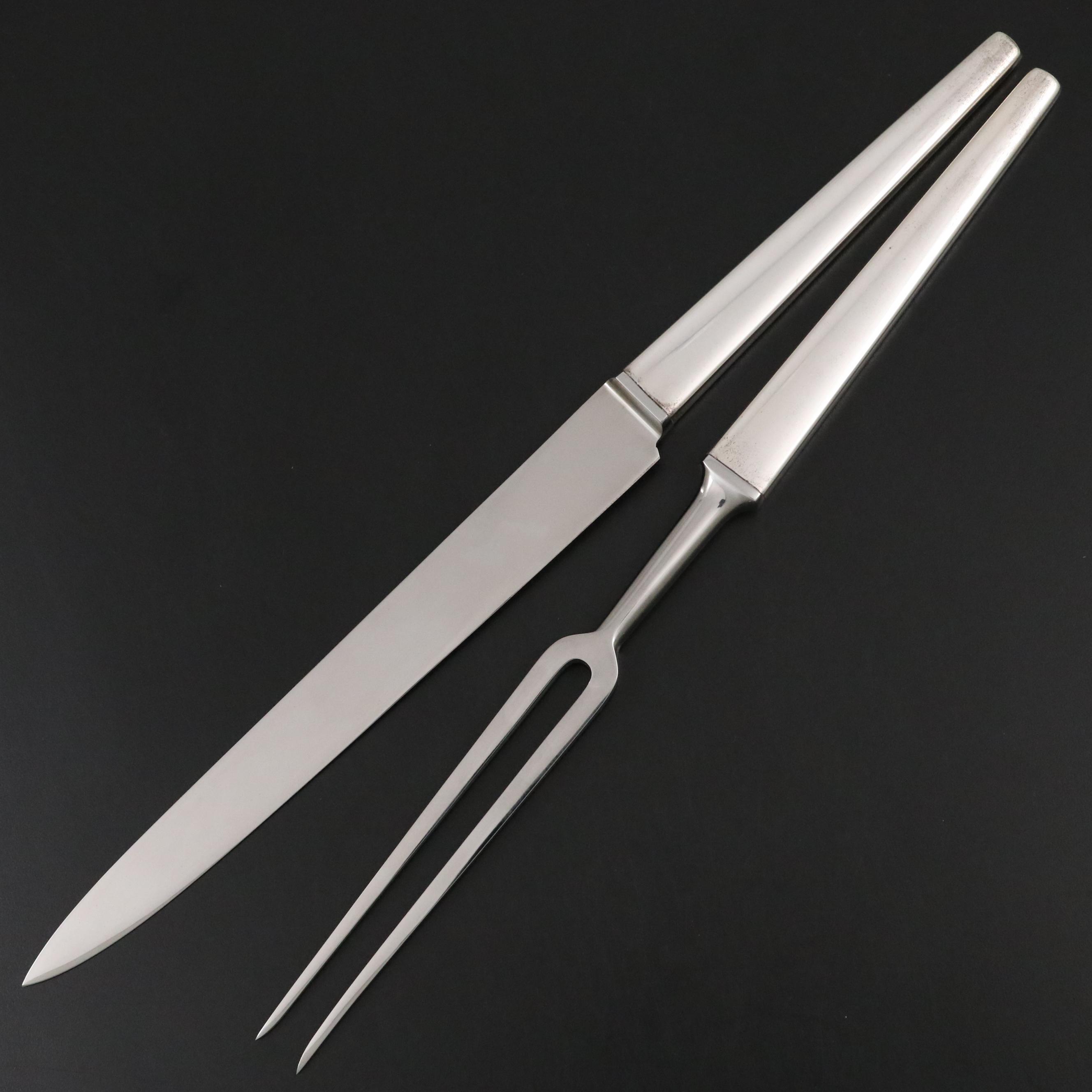 Georg Jensen "Caravelle" Sterling Handled Carving Set in Case