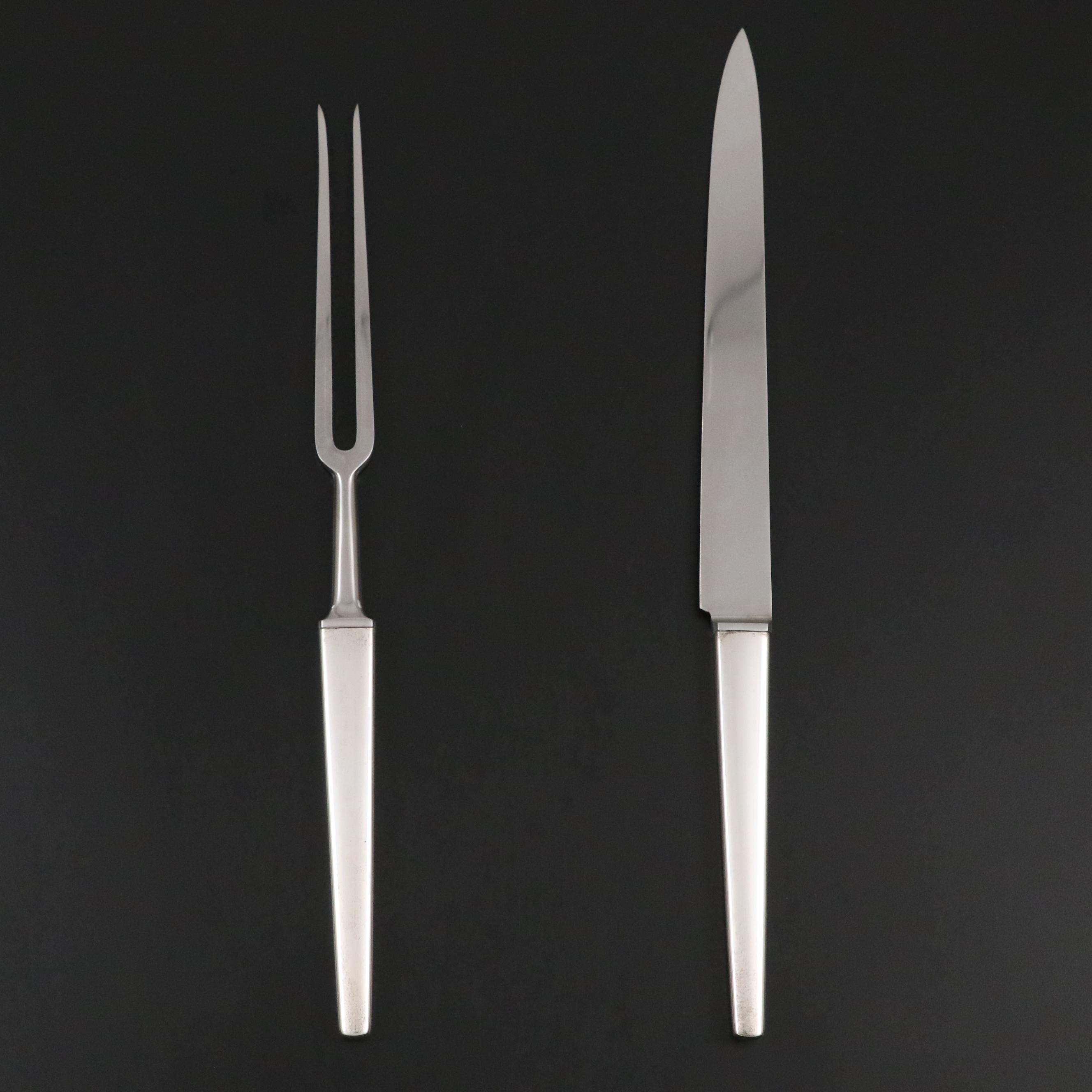 Georg Jensen "Caravelle" Sterling Handled Carving Set in Case