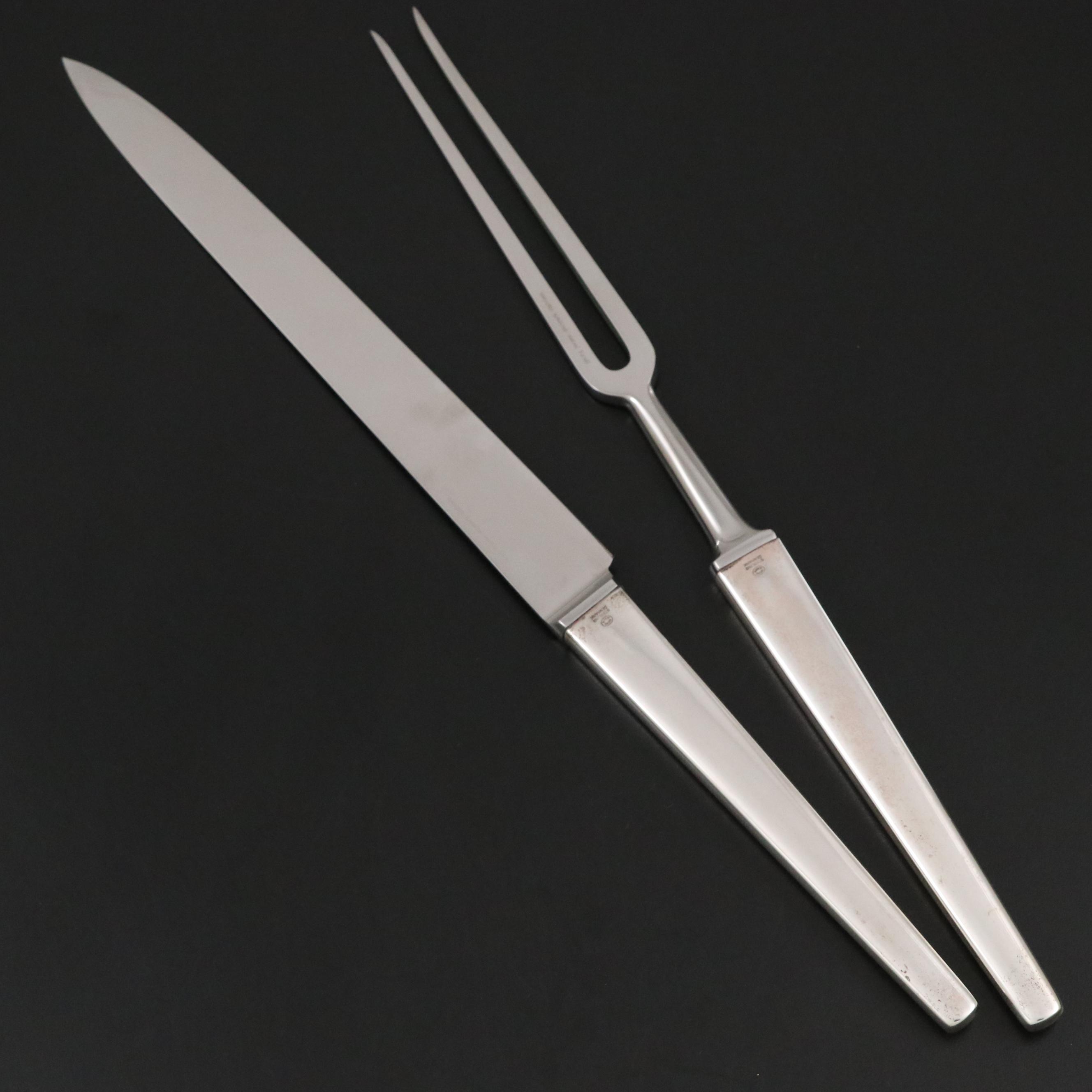 Georg Jensen "Caravelle" Sterling Handled Carving Set in Case