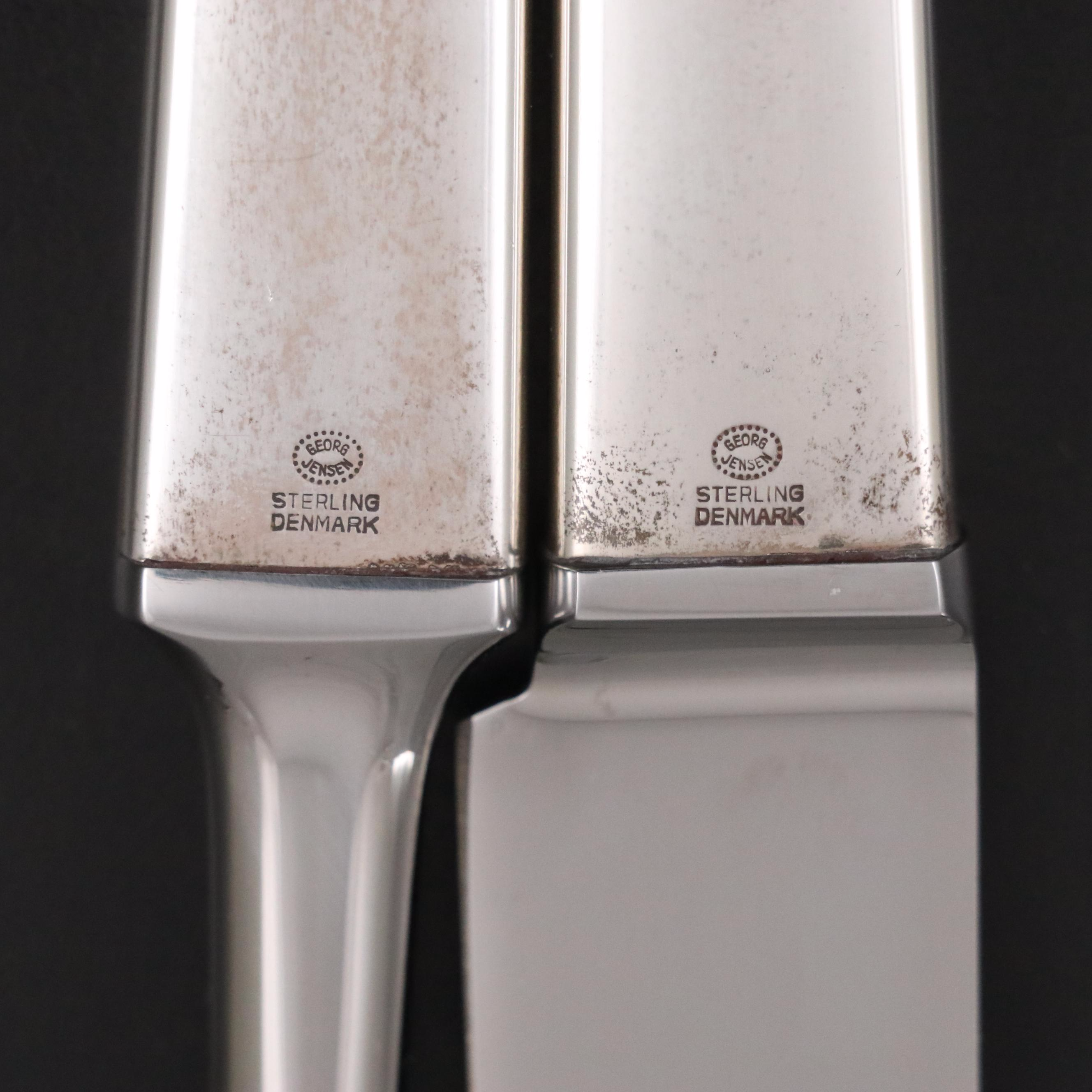 Georg Jensen "Caravelle" Sterling Handled Carving Set in Case