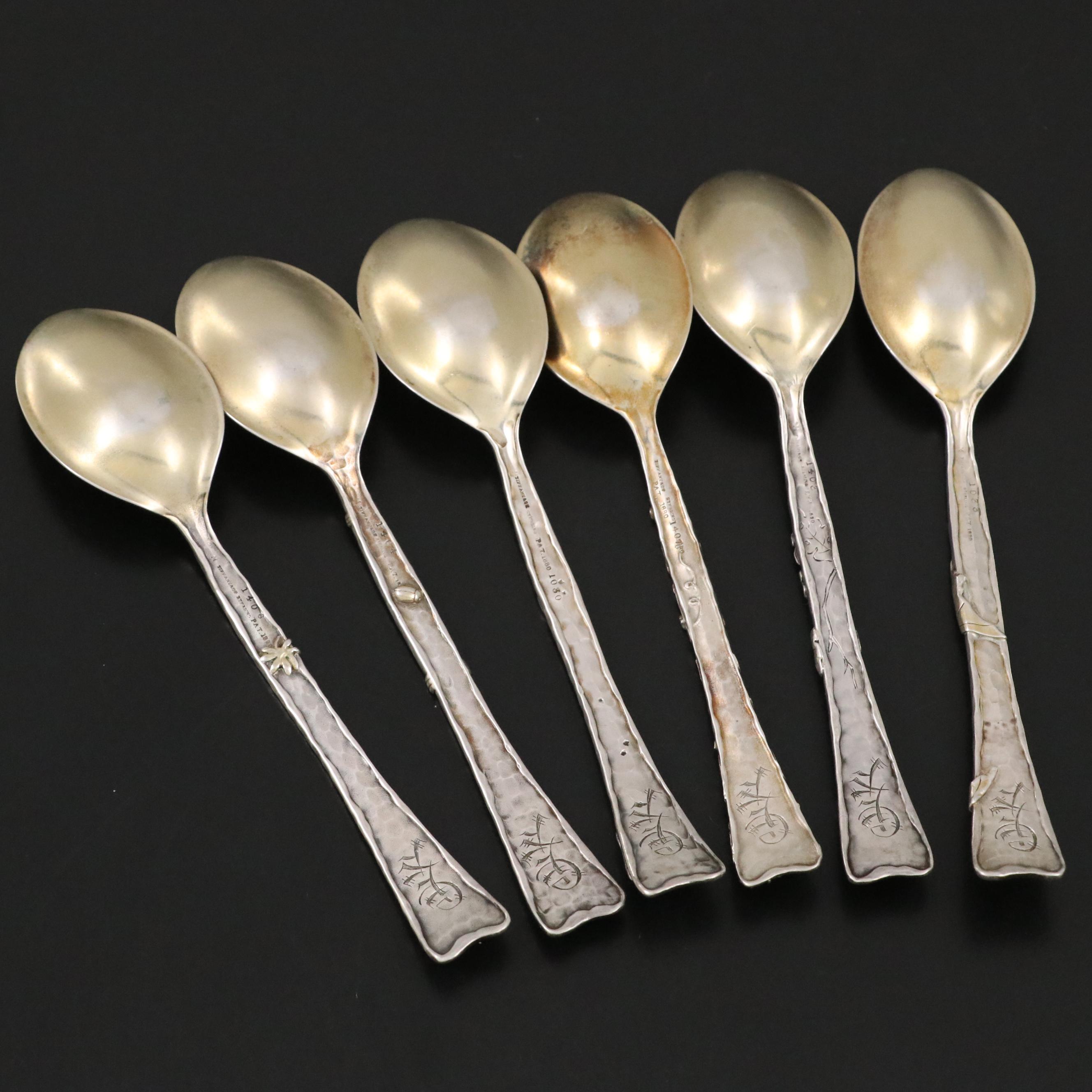 Aesthetic Style Tiffany & Co. "Lap-Over-Edge Applied" Sterling Teaspoons, c.1880