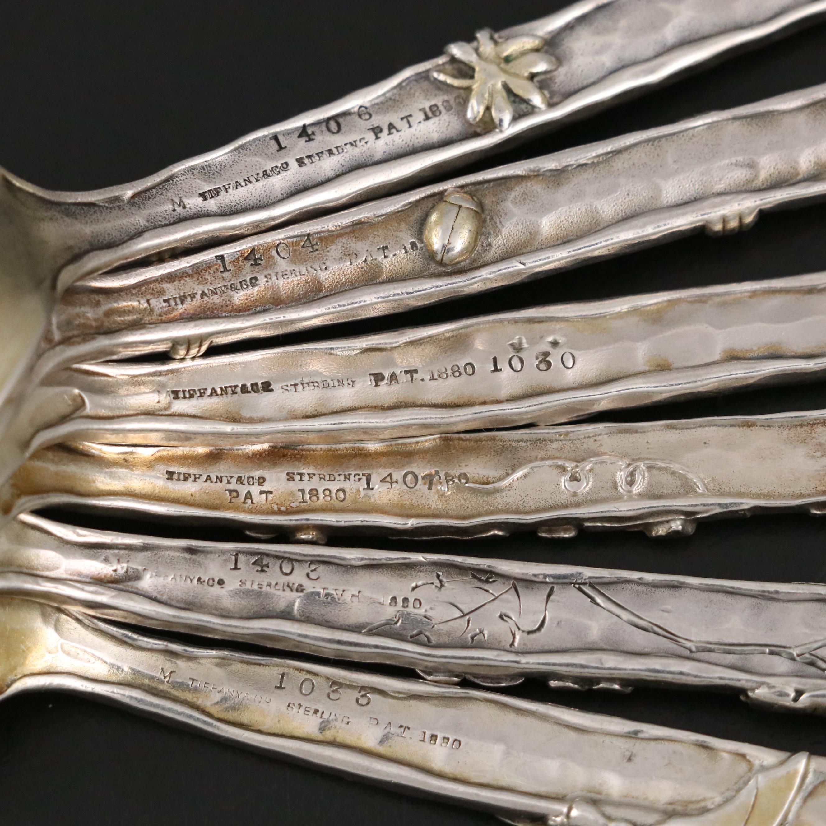 Aesthetic Style Tiffany & Co. "Lap-Over-Edge Applied" Sterling Teaspoons, c.1880