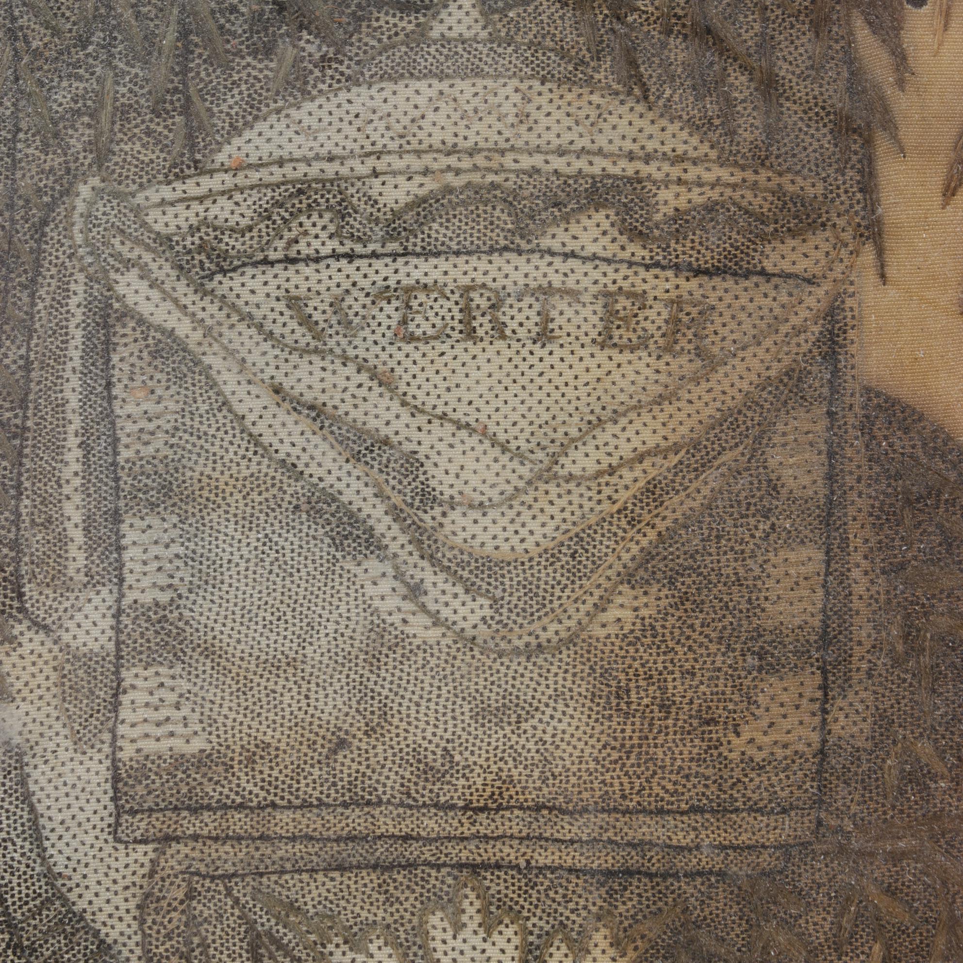 Georgian Black Silkwork Embroidery in Oval Frame, 19th Century