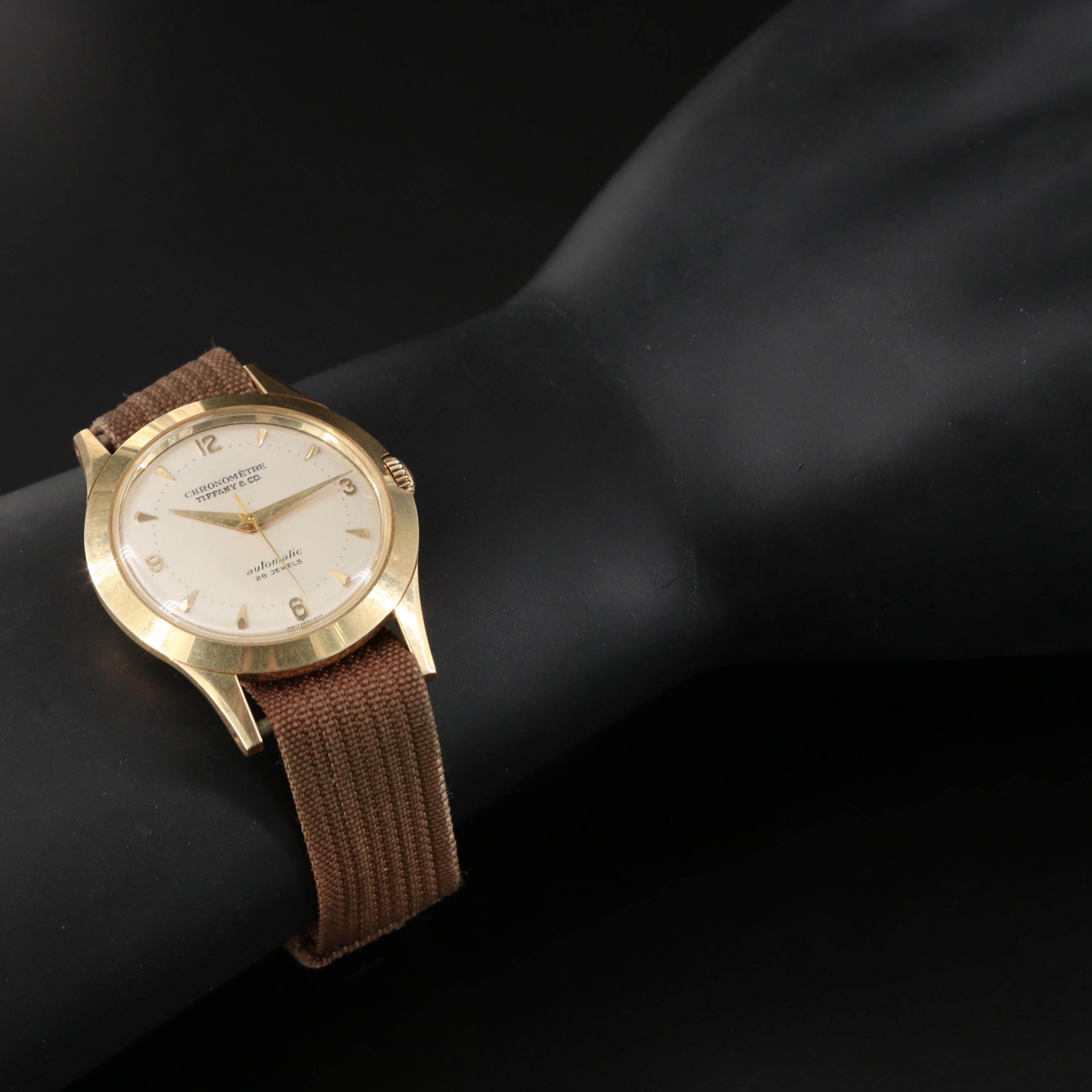 Vintage 14K Tiffany & Co. Automatic Chronometre Movado Presentation Watch