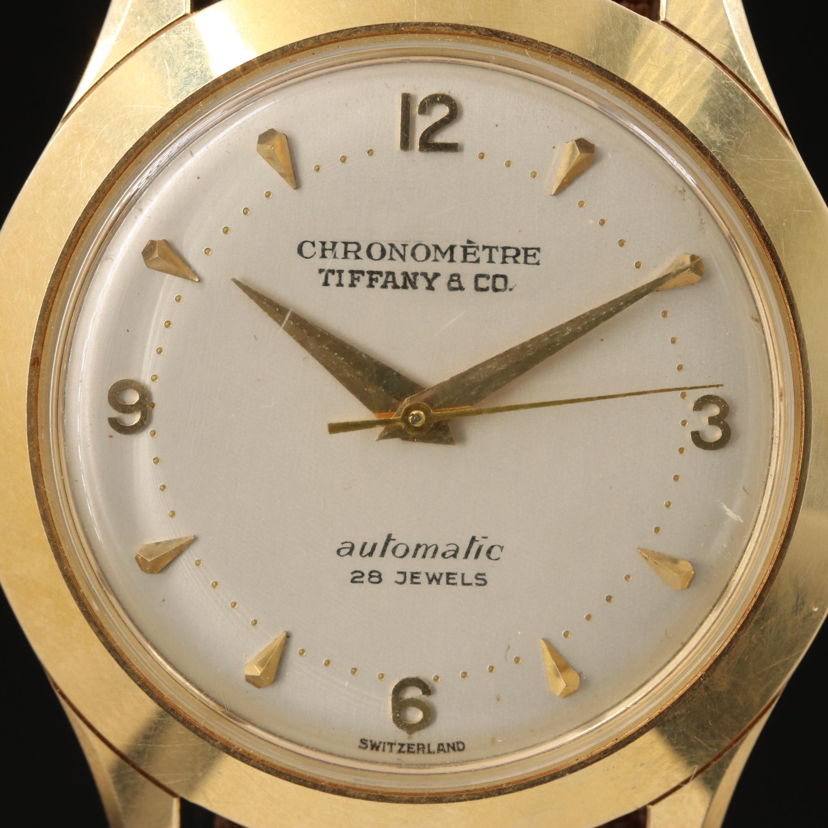 Vintage 14K Tiffany & Co. Automatic Chronometre Movado Presentation Watch