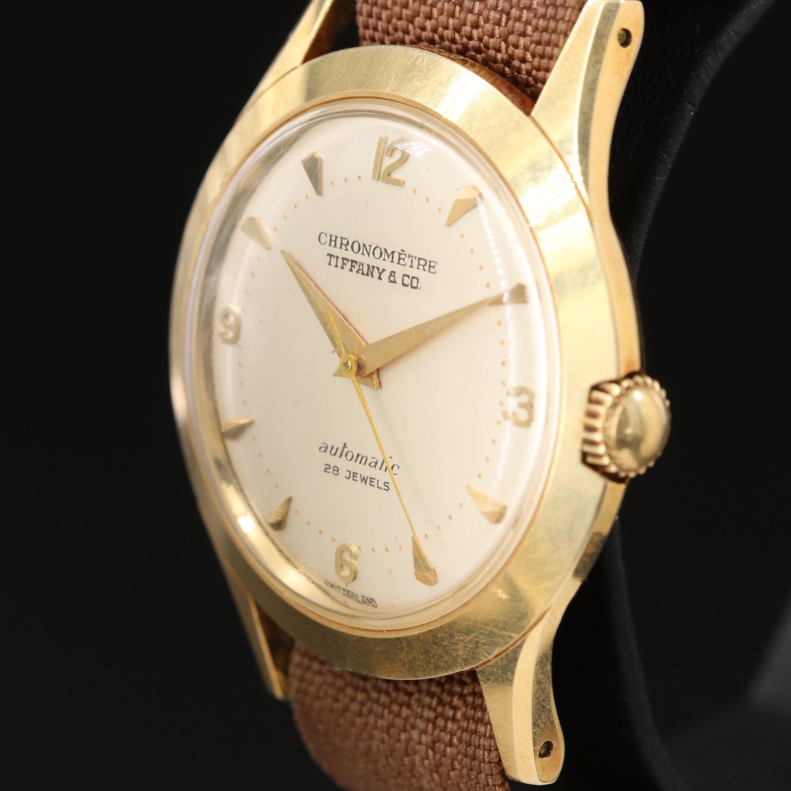 Vintage 14K Tiffany & Co. Automatic Chronometre Movado Presentation Watch