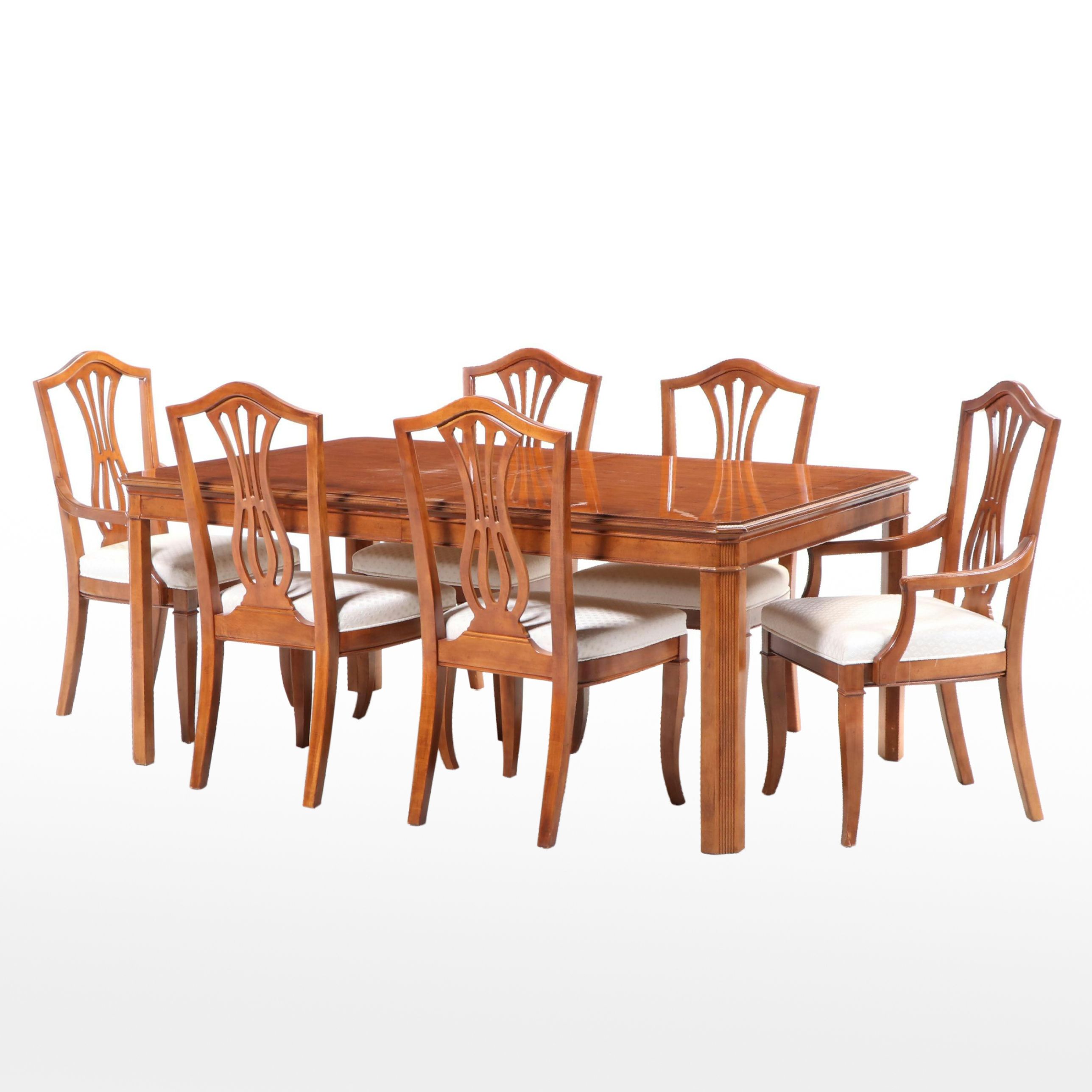 Drexel-Heritage Cherry Dining Table and Six Chairs