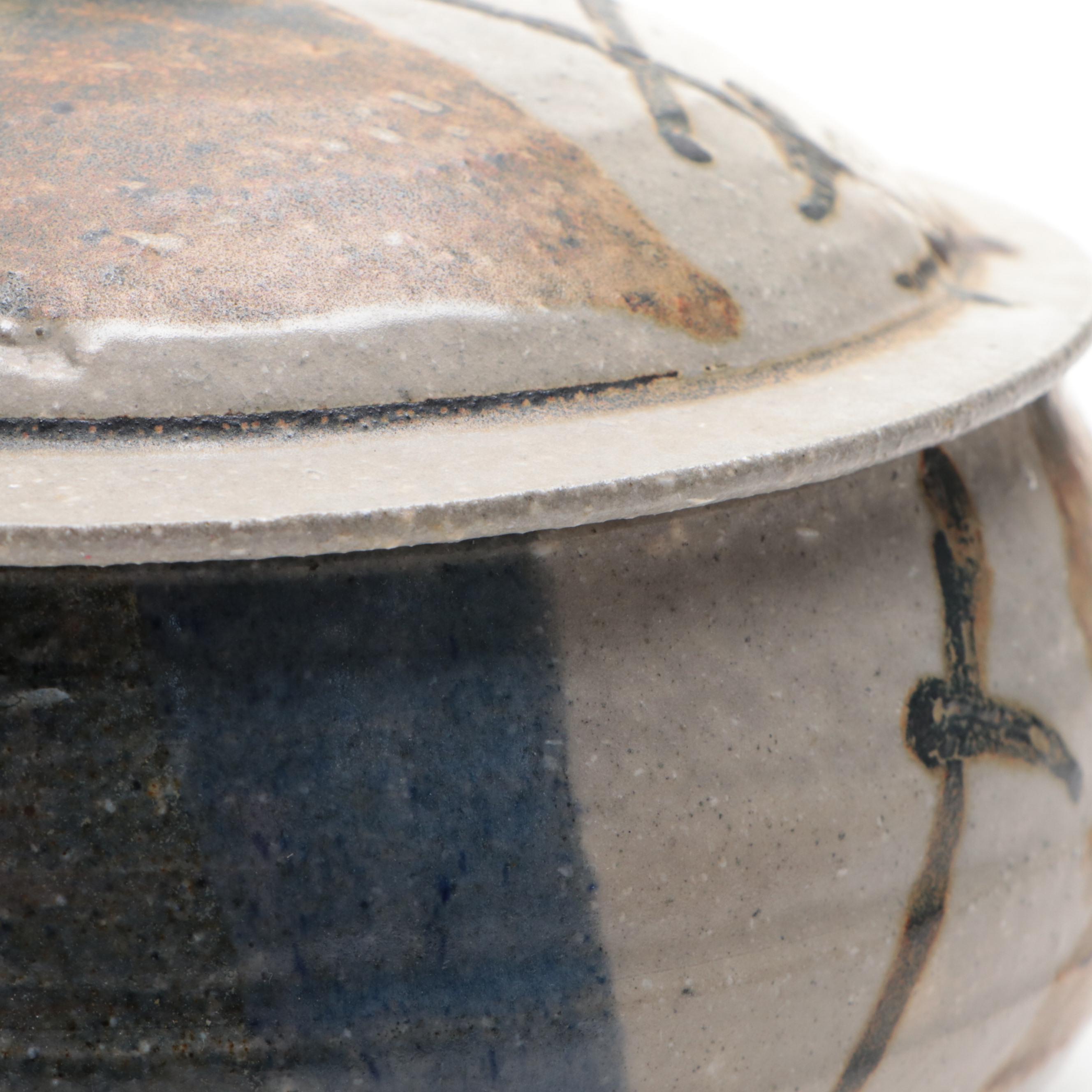 Christopher Bragg Art Pottery Wheel-Thrown Stoneware Lidded Dish