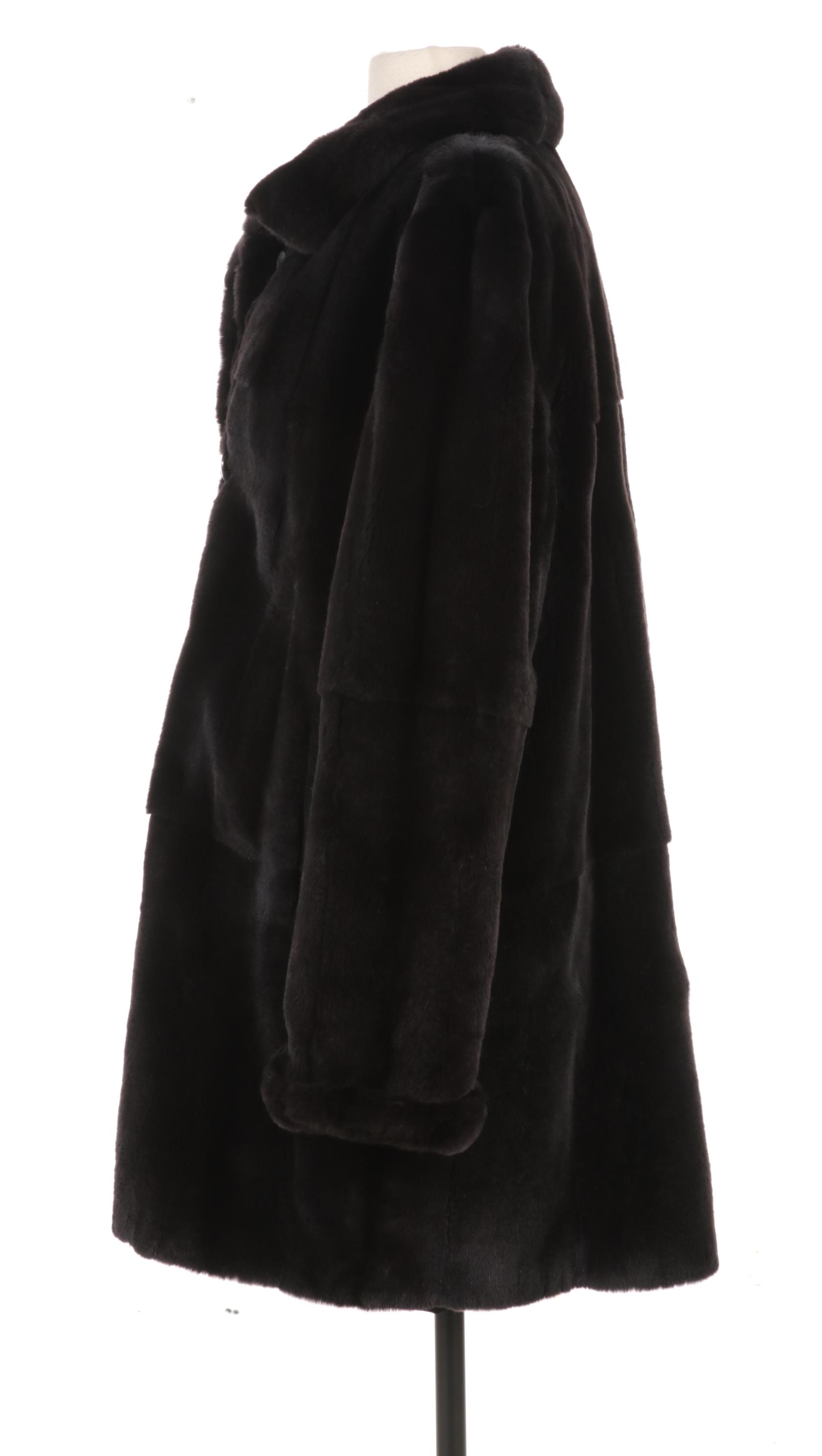 Black Sheared Rabbit Fur Coat