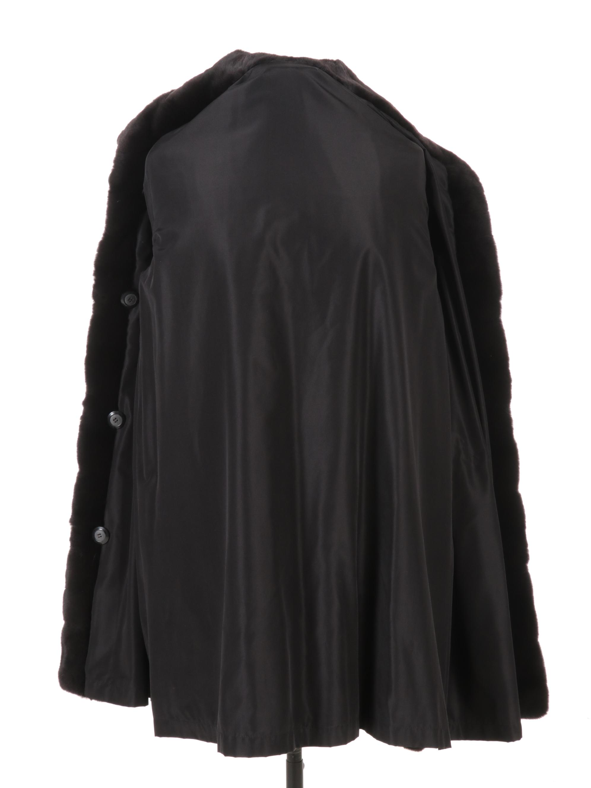 Black Sheared Rabbit Fur Coat