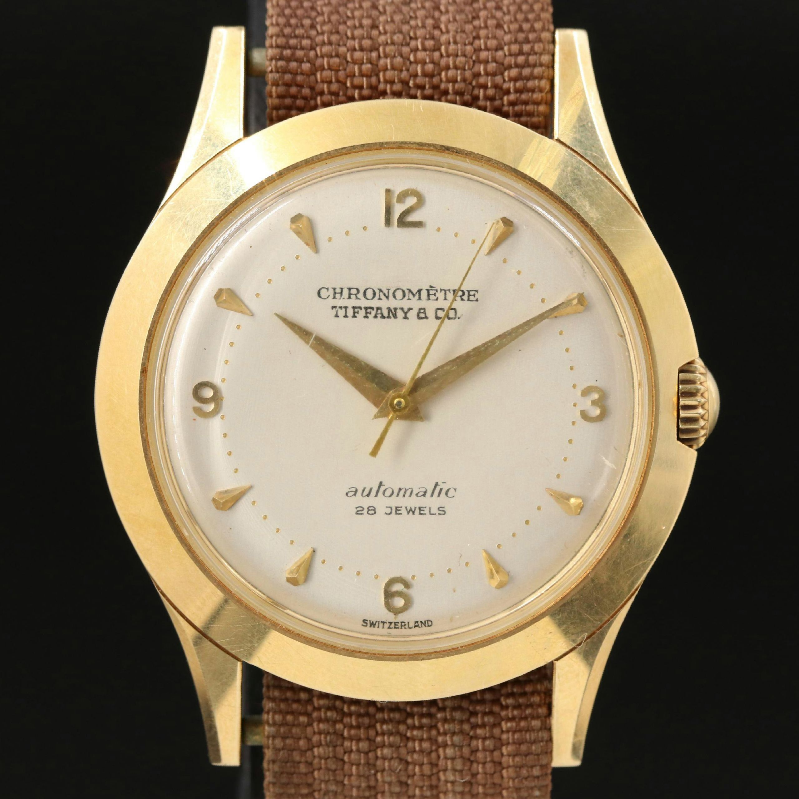 Vintage 14K Tiffany & Co. Automatic Chronometre Movado Presentation Watch