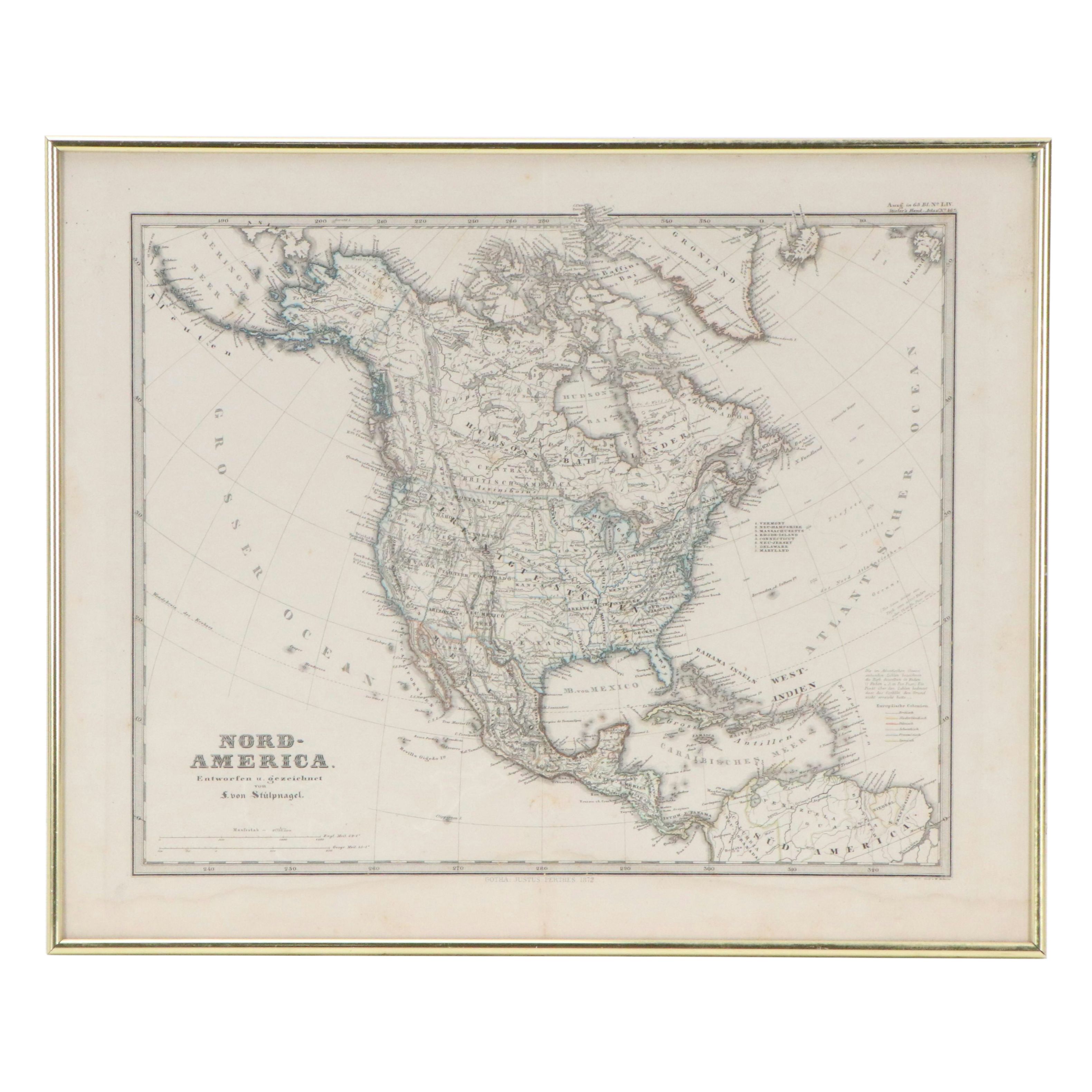 Friedrich Von Stülpnagel German Map "Nord-America"