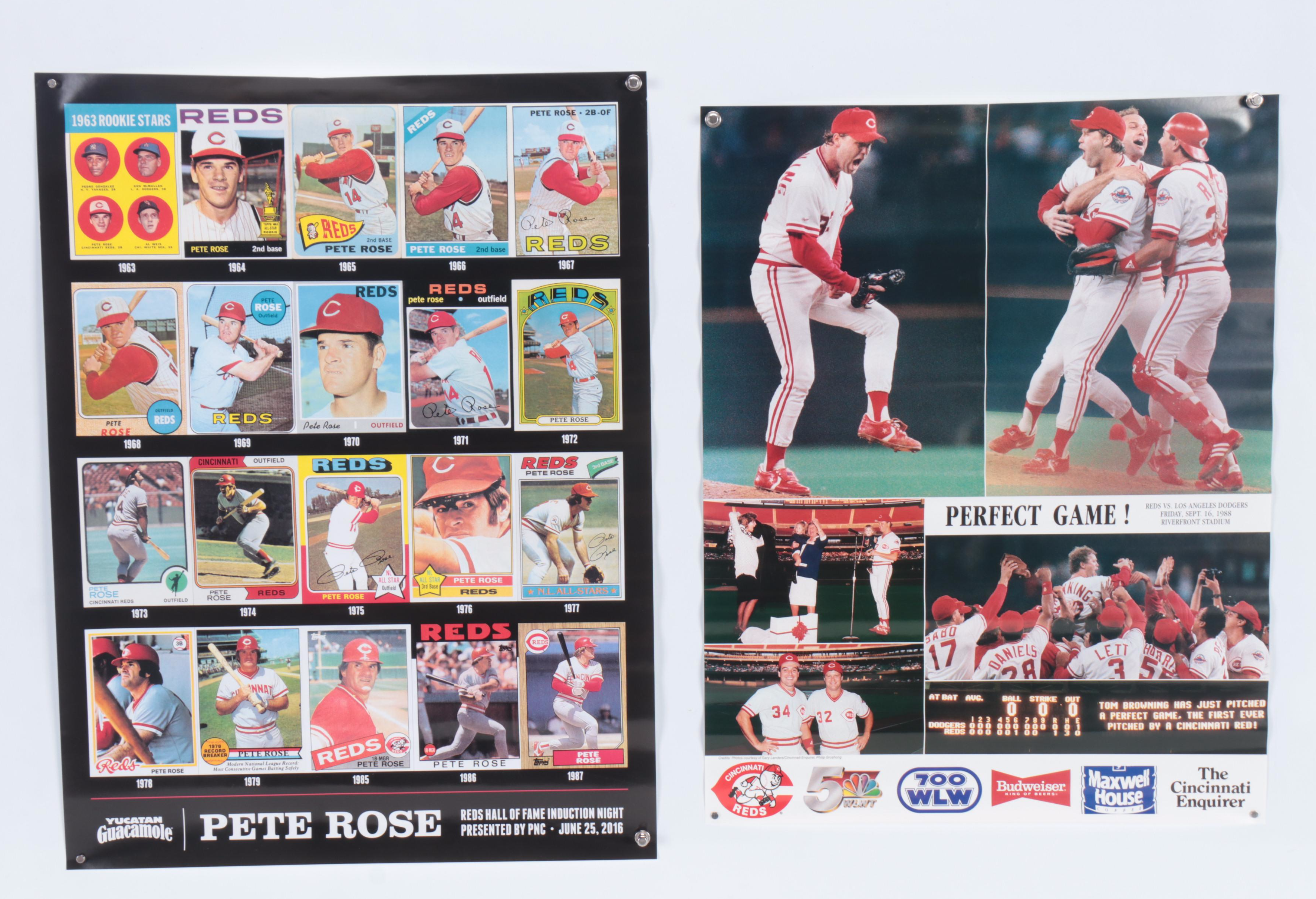 Cincinnati Reds Posters and Mini Bat Featuring Pete Rose and More