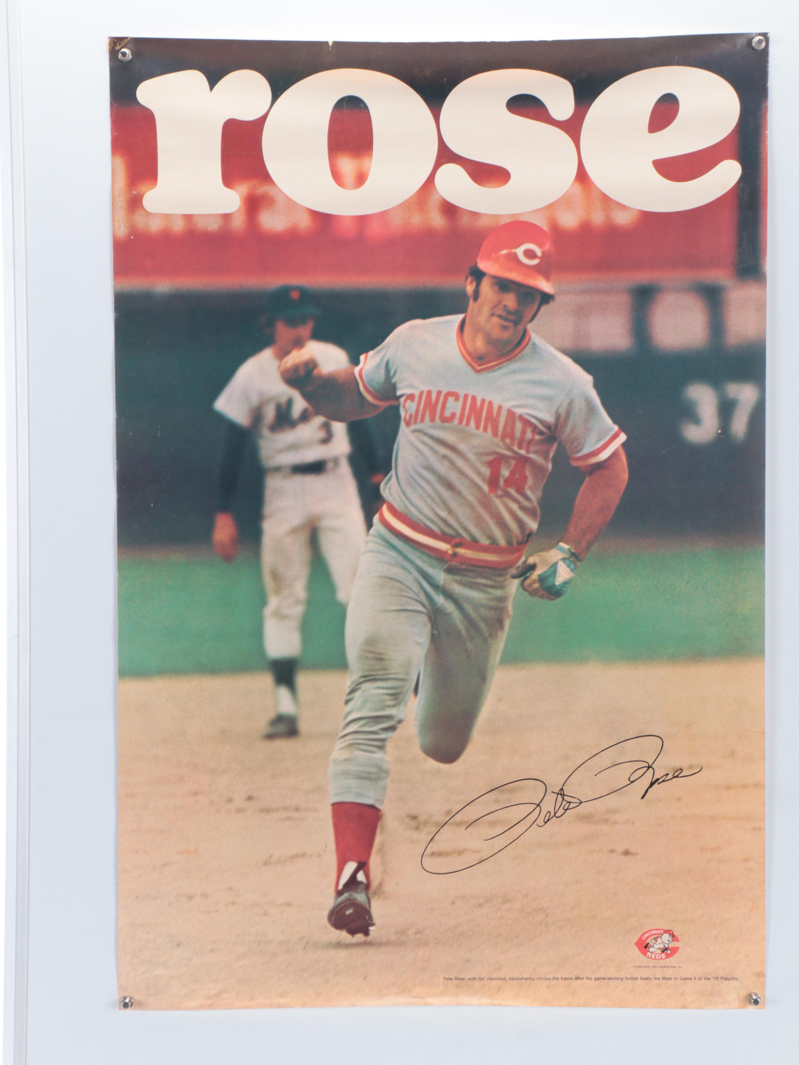 Cincinnati Reds Posters and Mini Bat Featuring Pete Rose and More