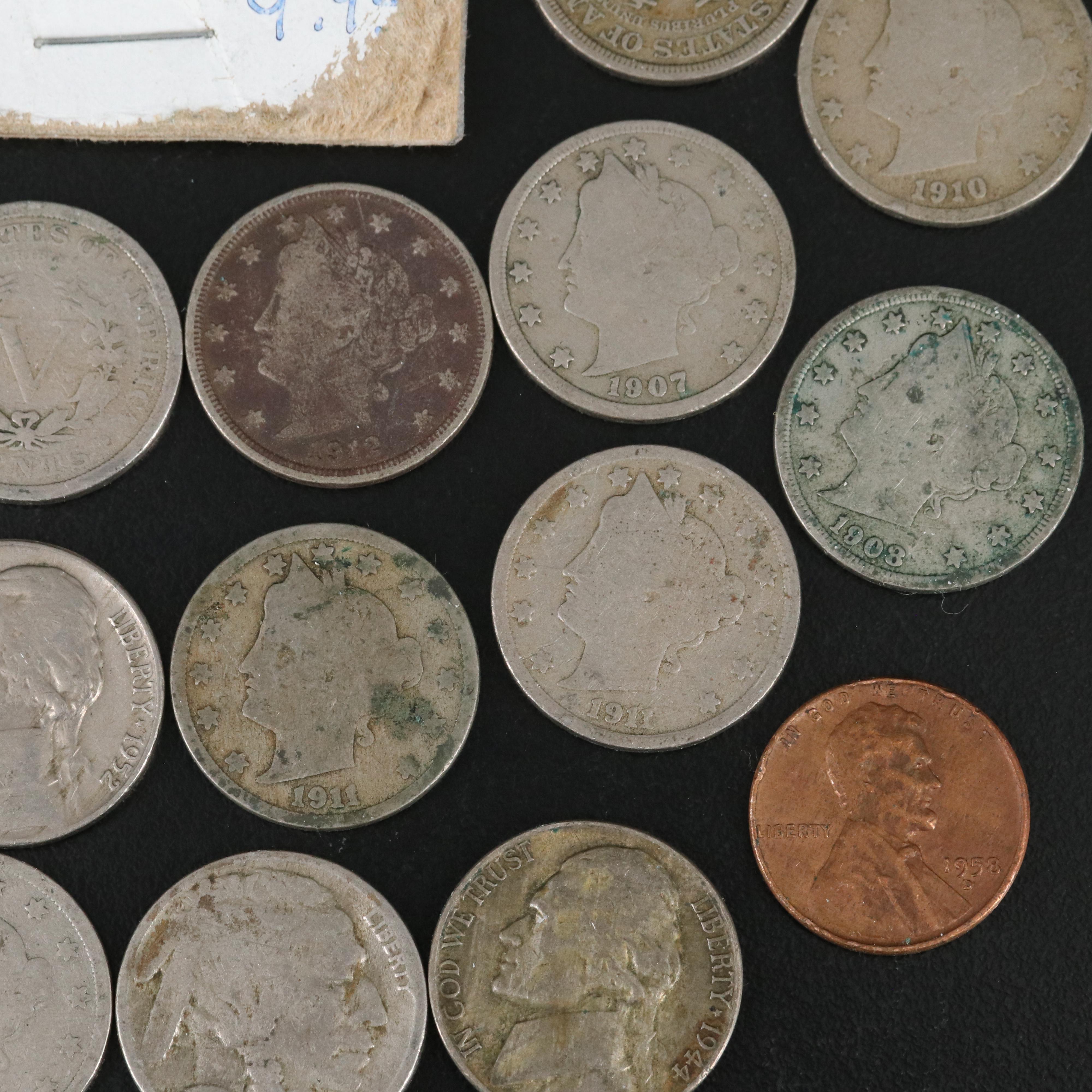 Group of U.S. Coins, Mainly Liberty Head "V" Nickels