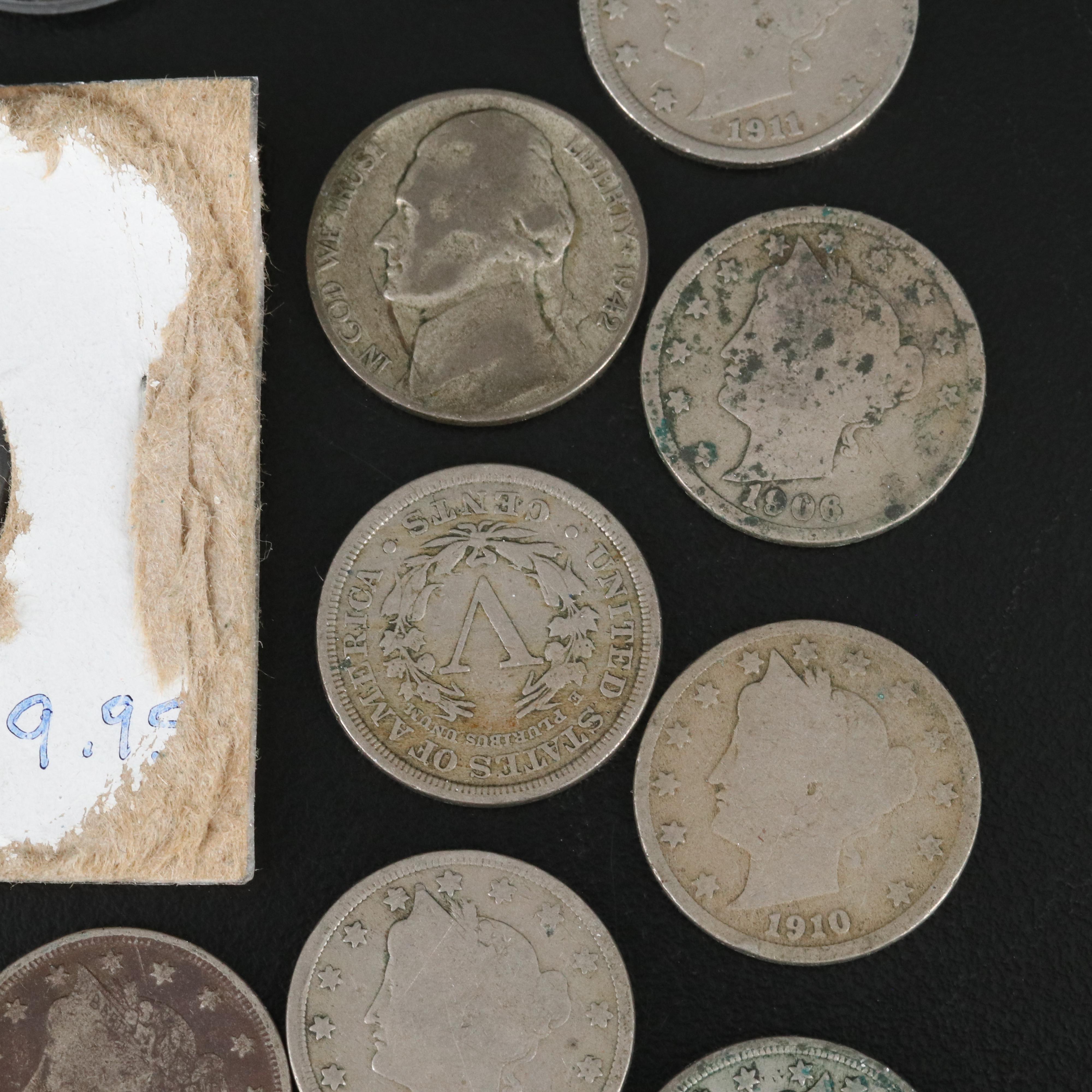 Group of U.S. Coins, Mainly Liberty Head "V" Nickels