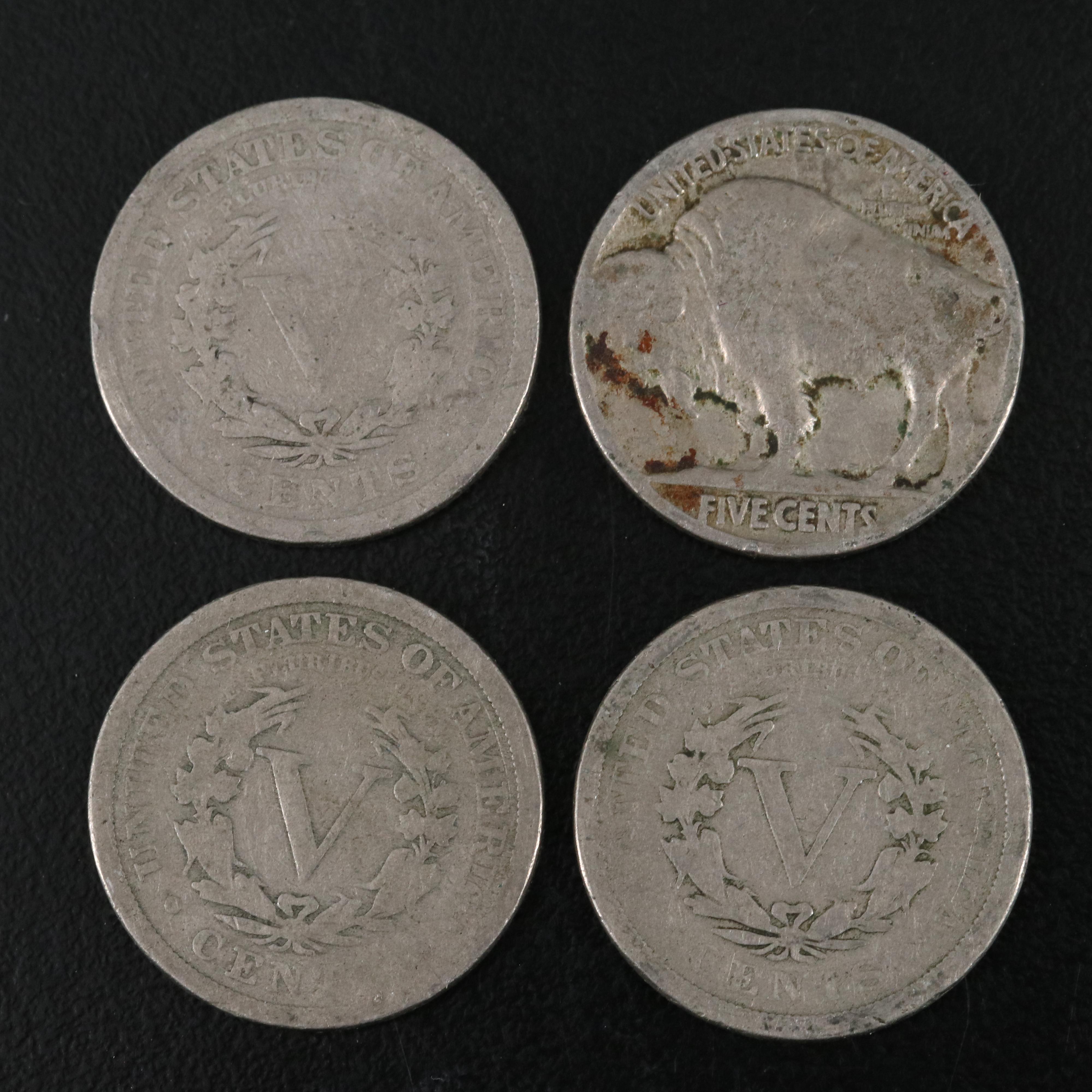 Group of U.S. Coins, Mainly Liberty Head "V" Nickels