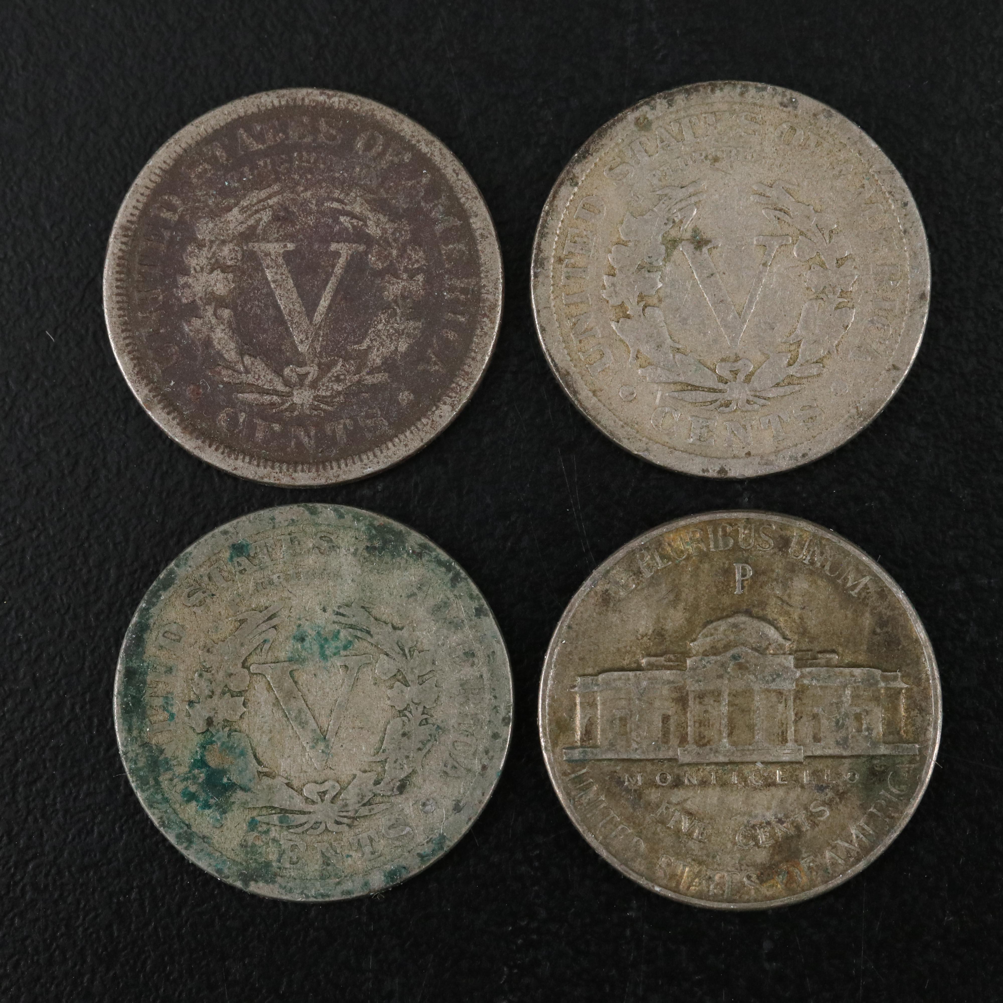 Group of U.S. Coins, Mainly Liberty Head "V" Nickels
