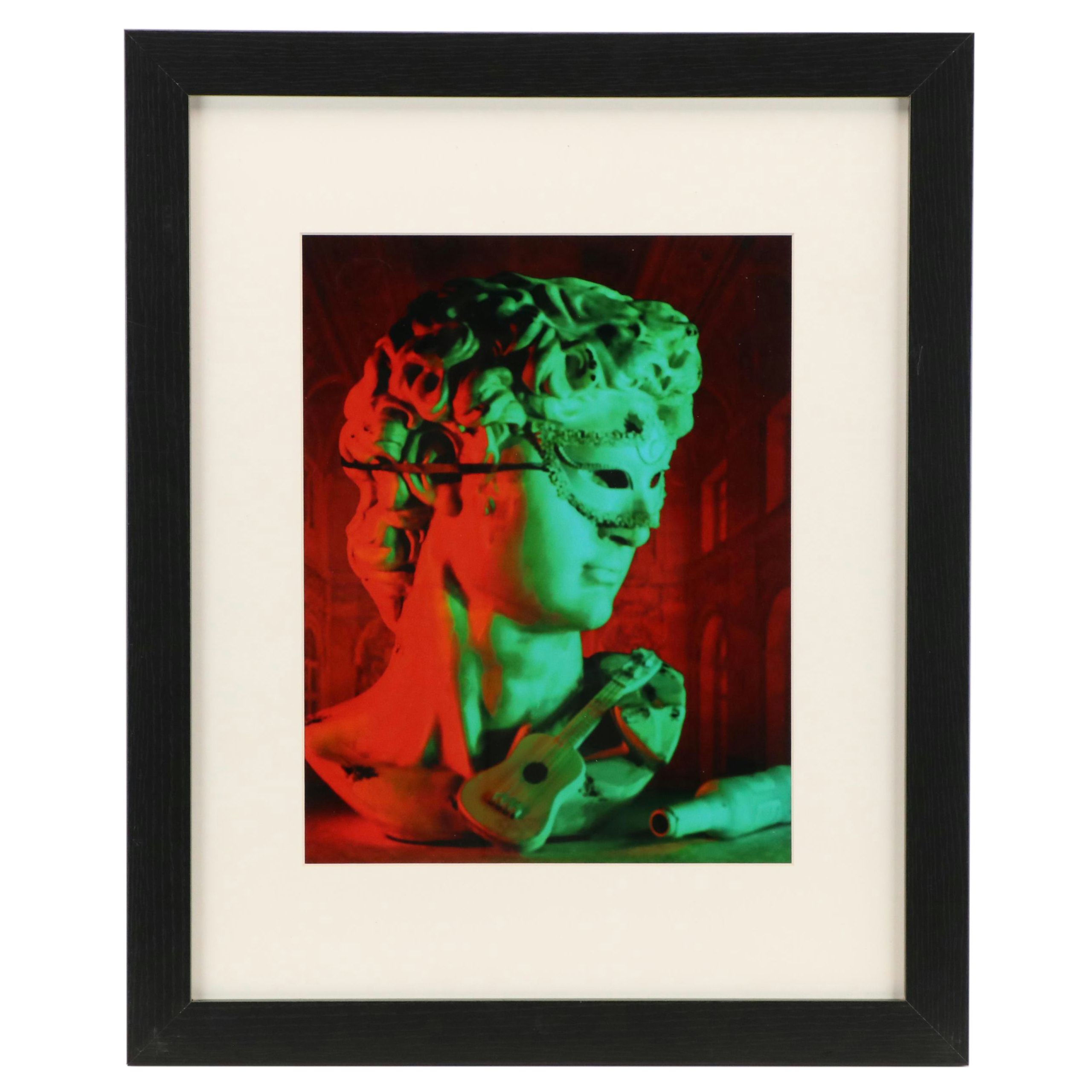 Rob Stephenson Framed Digital Print of David Statue Wearing Mask
