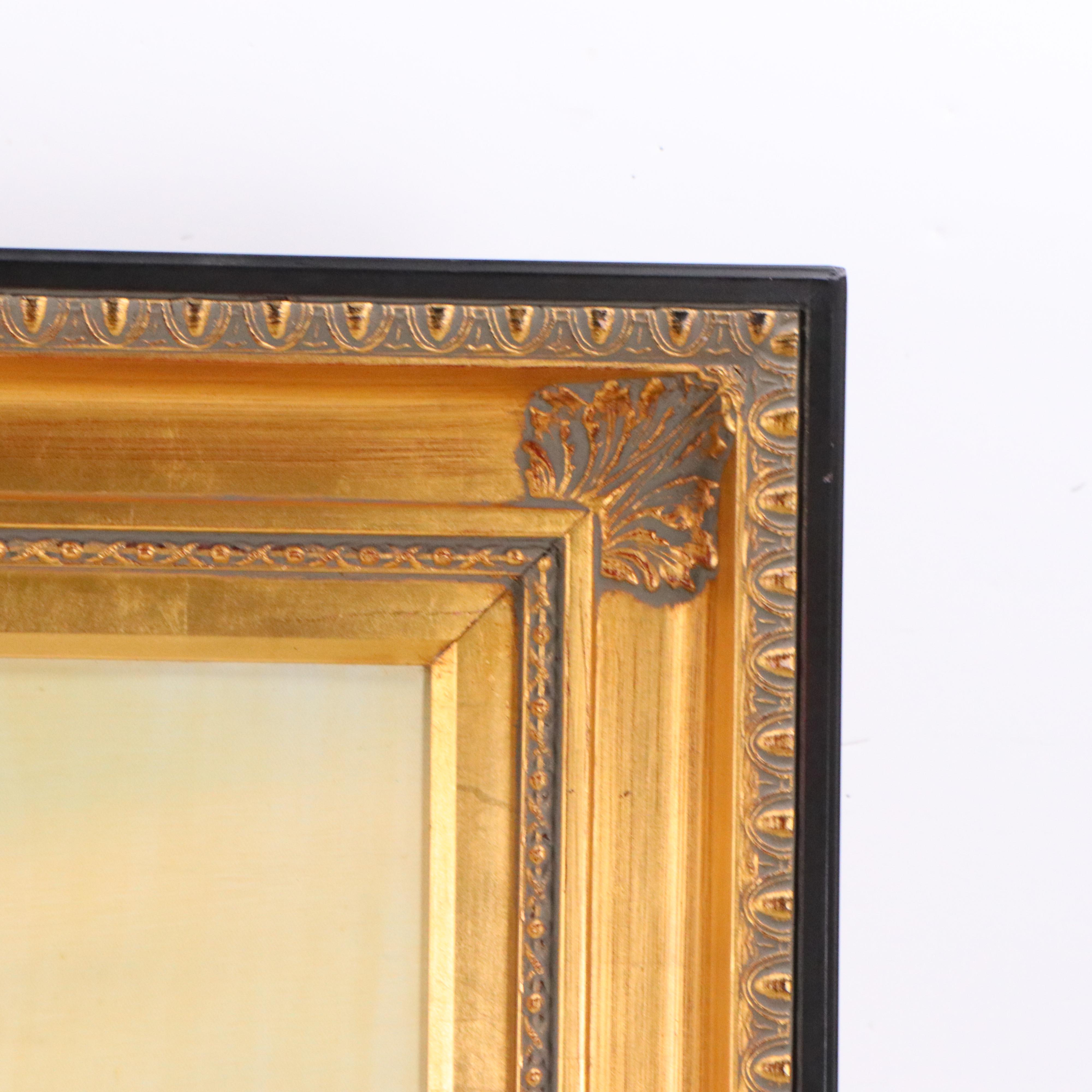 F. Sammy Countryside Farmhouse Oil Painting, Late 20th Century