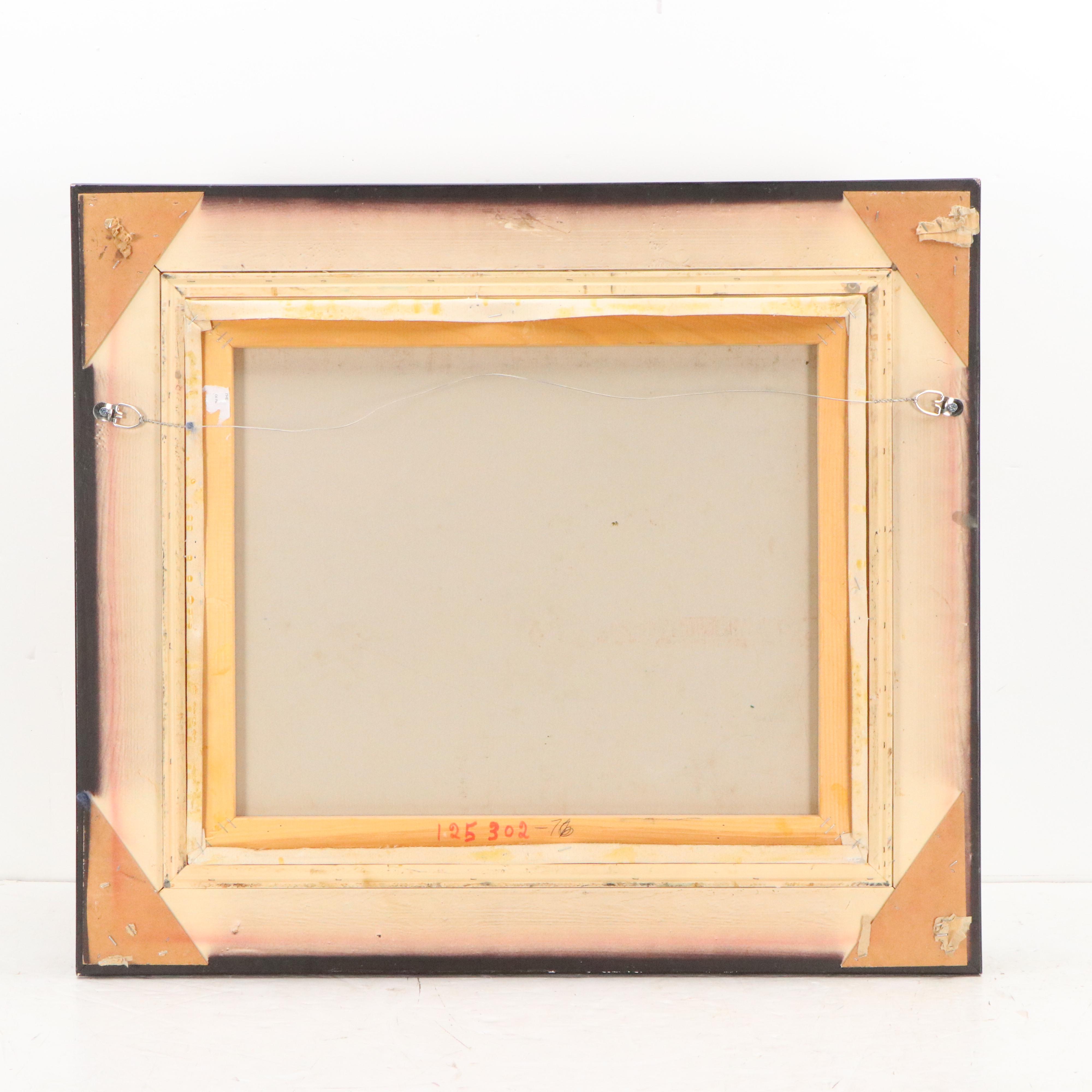 F. Sammy Countryside Farmhouse Oil Painting, Late 20th Century