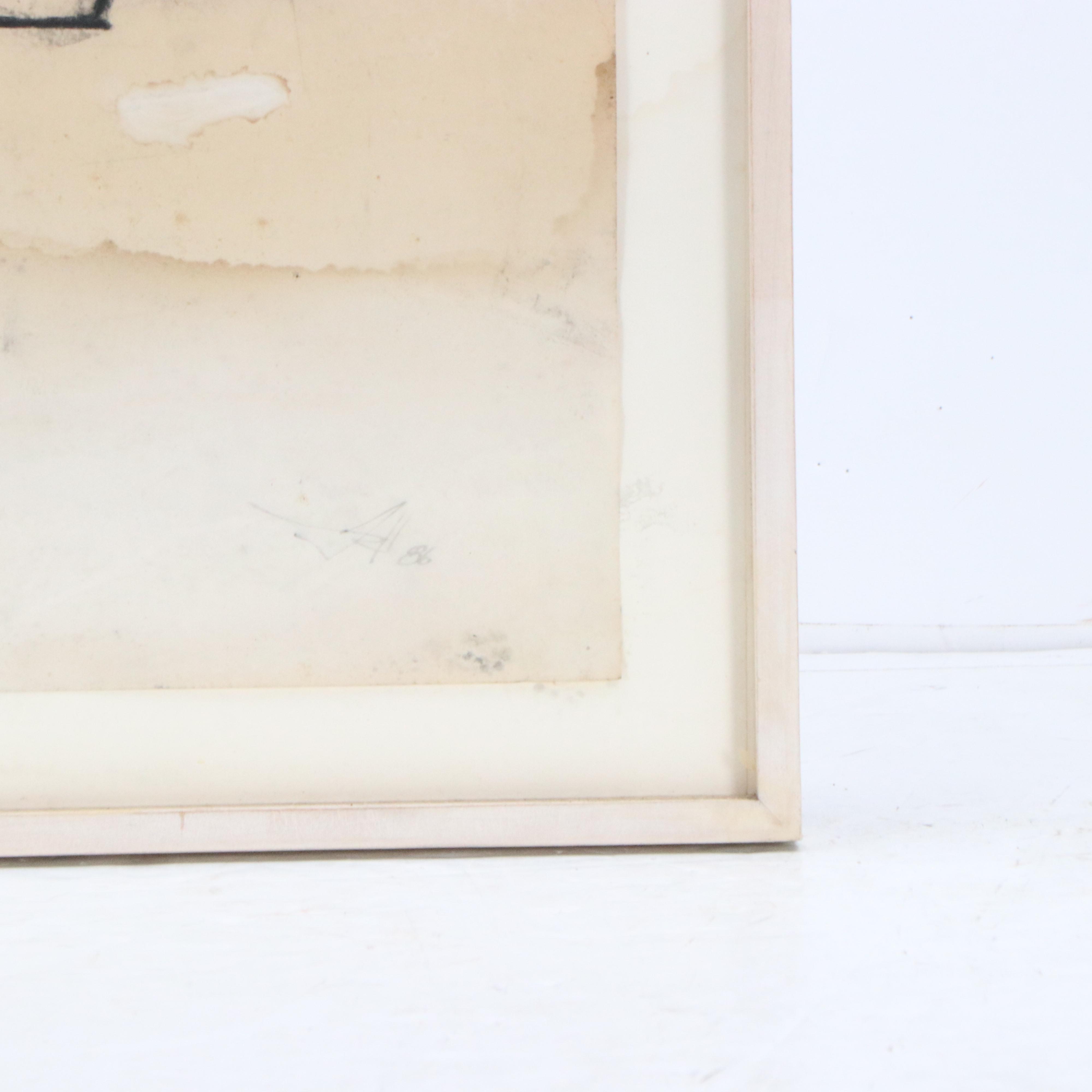 Gestural Seated Nude Charcoal Drawing