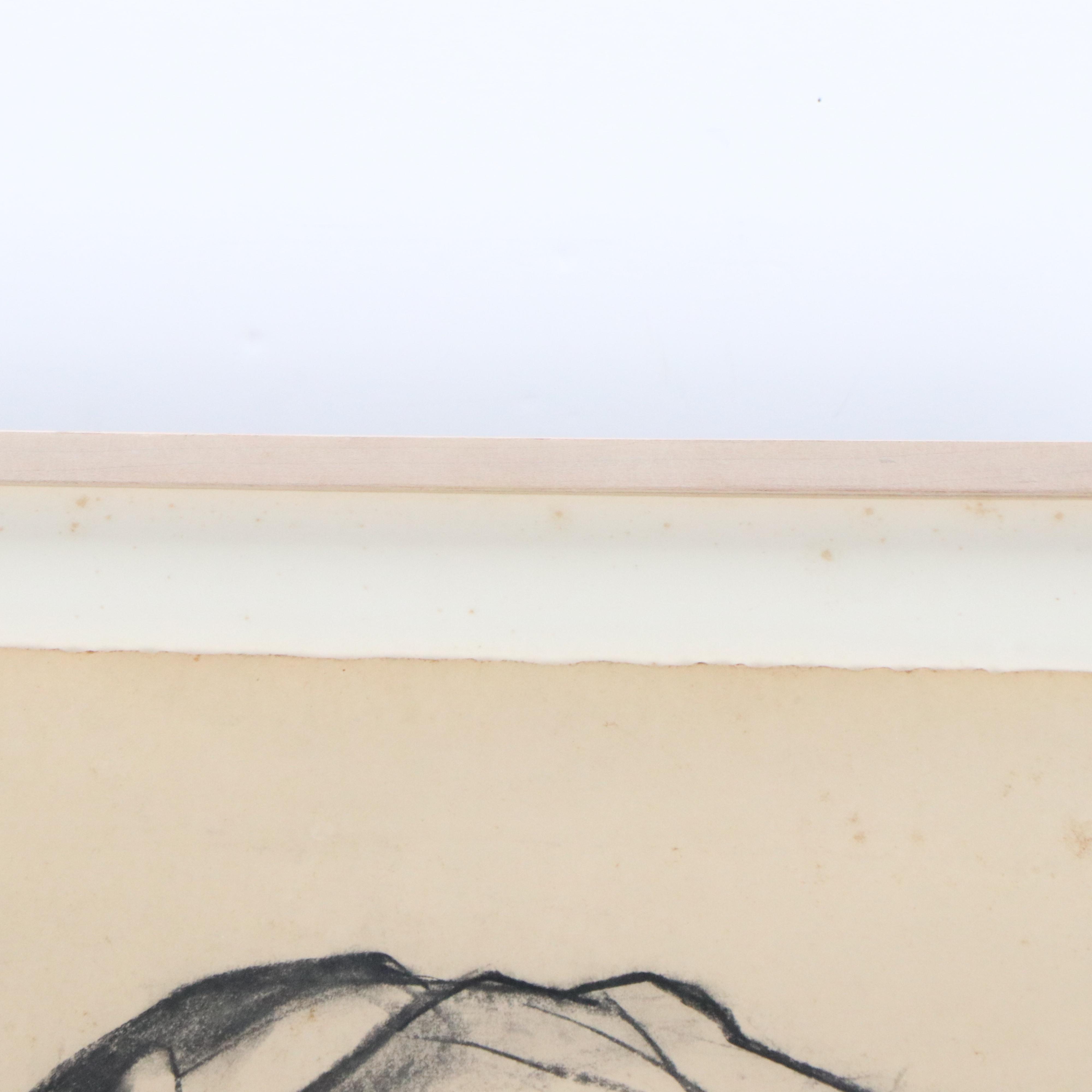 Gestural Seated Nude Charcoal Drawing